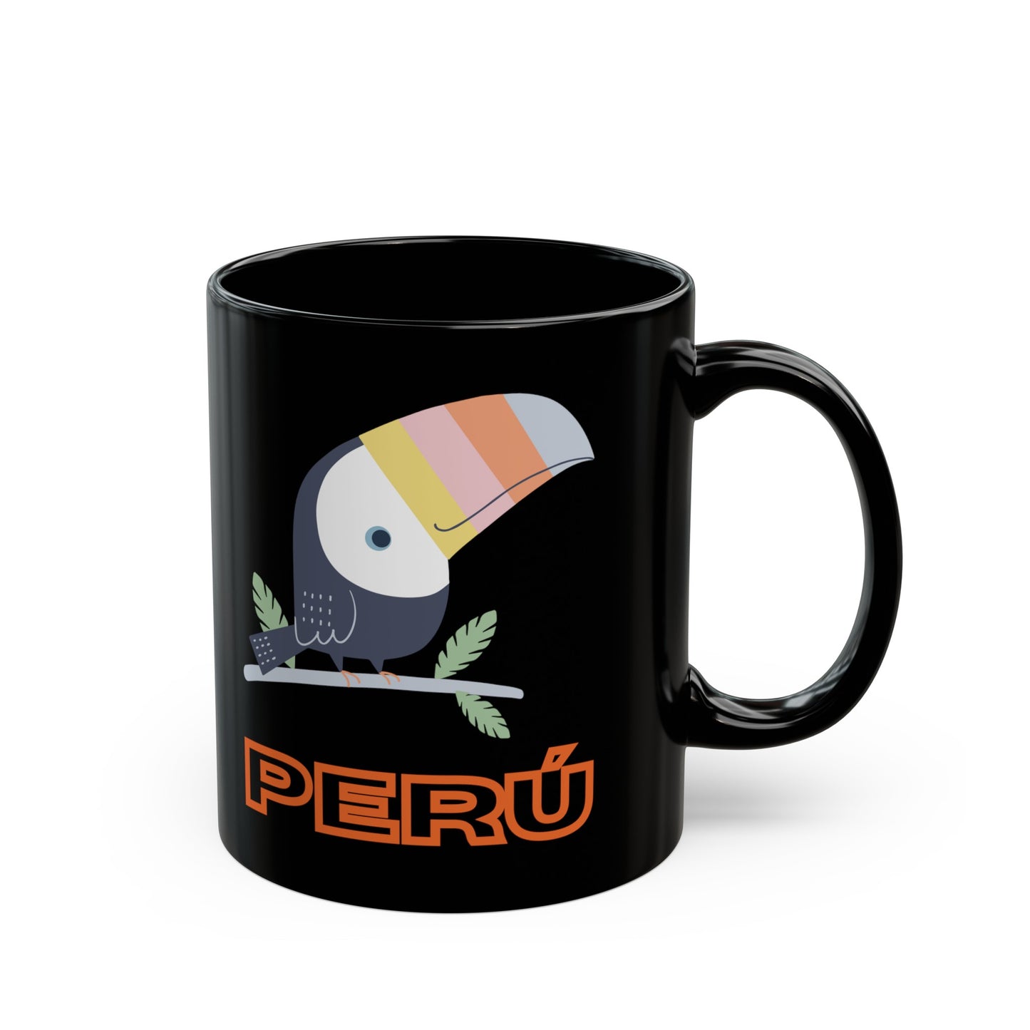 Best Peruvian Coffee Black Mug (11oz, 15oz) "Peru Toucan"