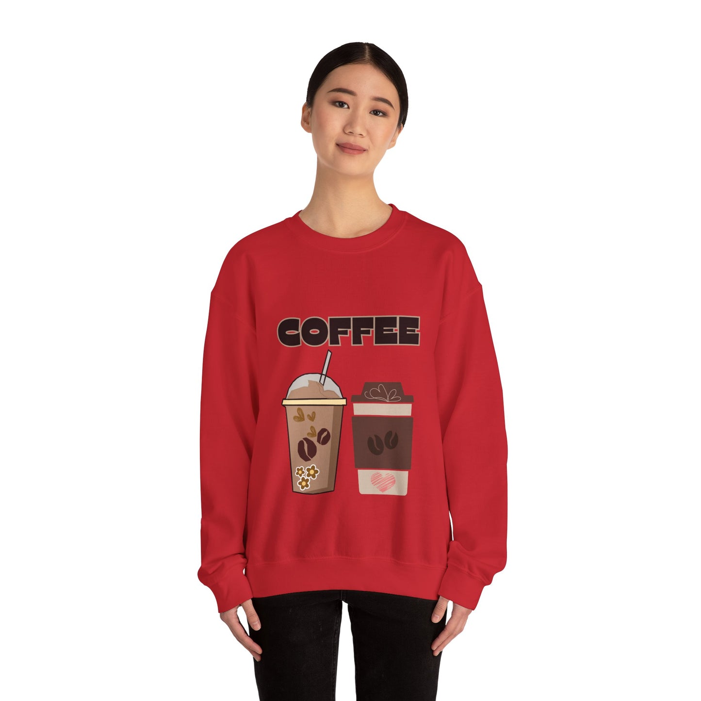 ☕ Coffee Cups Sweatshirt USA | Cozy Unisex Coffee Lover Sweater