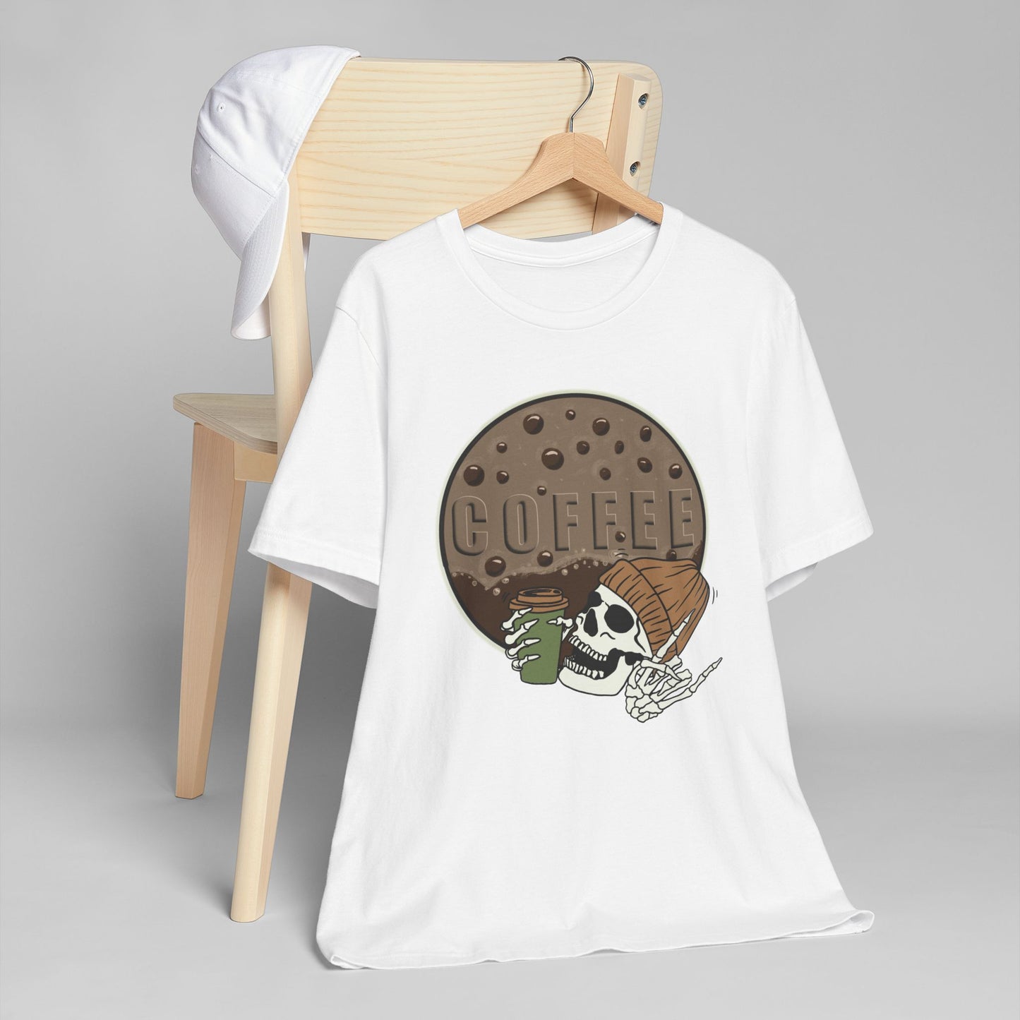Coffee Skeleton T-Shirt – Cool Skull Graphic Tee for Coffee Lovers (USA Only)
