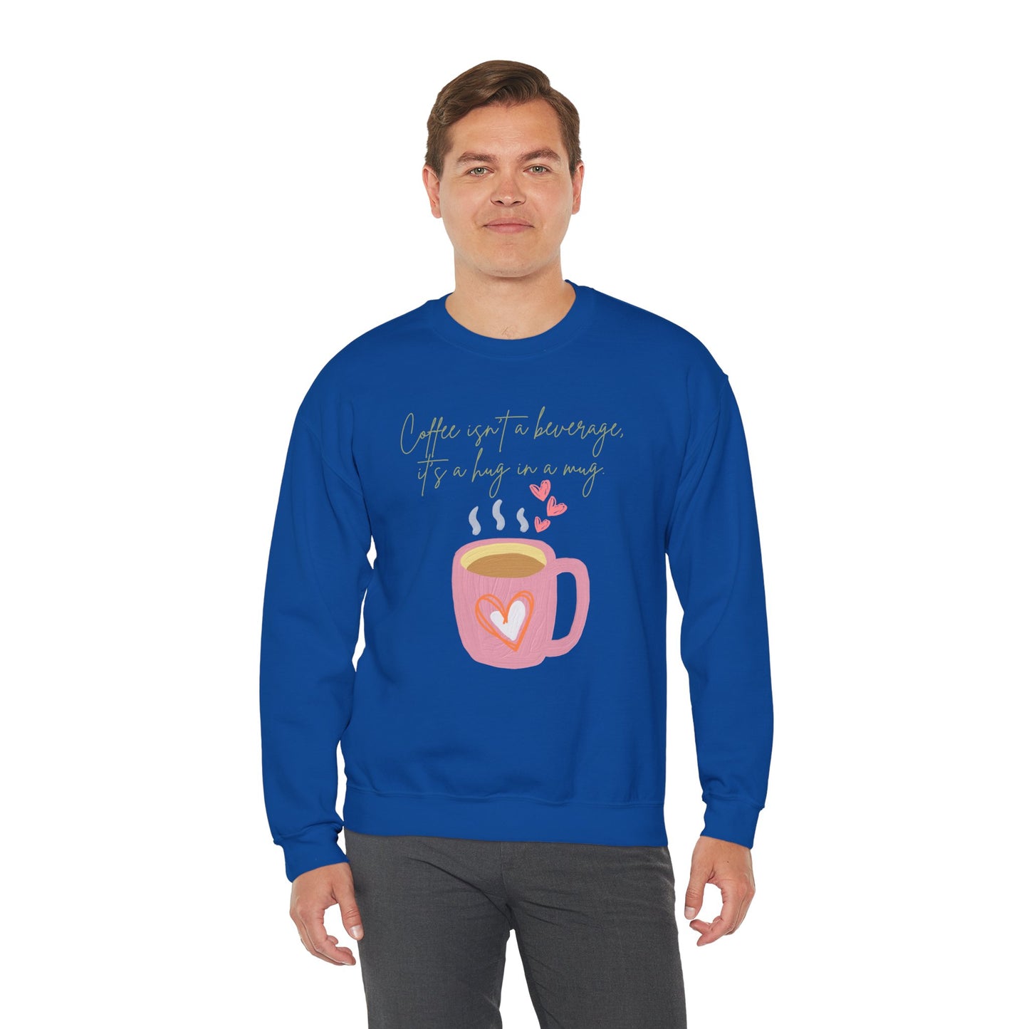 ☕ Coffee Hug in a Mug Sweatshirt USA | Cozy Unisex Sweater for Coffee Lovers