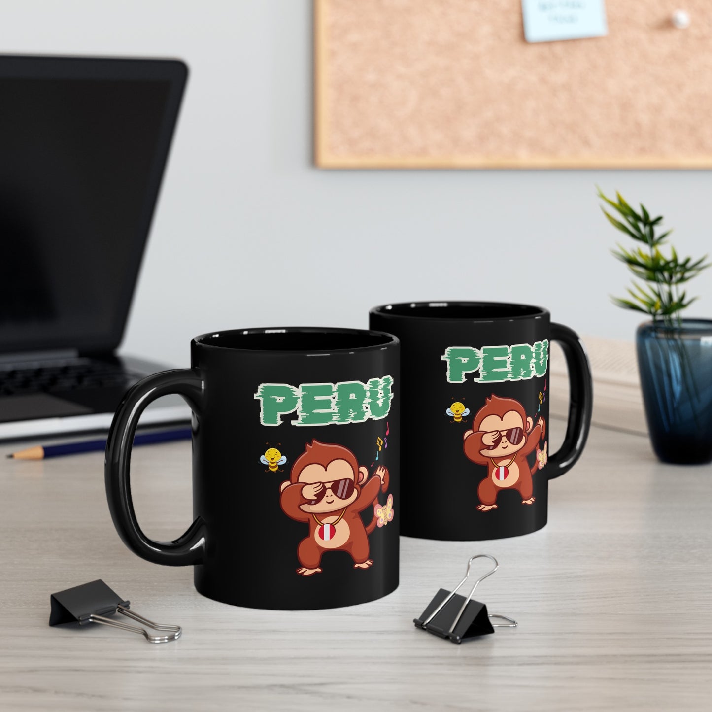 Best Peruvian Coffee Black Mug (11oz, 15oz) "Peru Jungle Party"