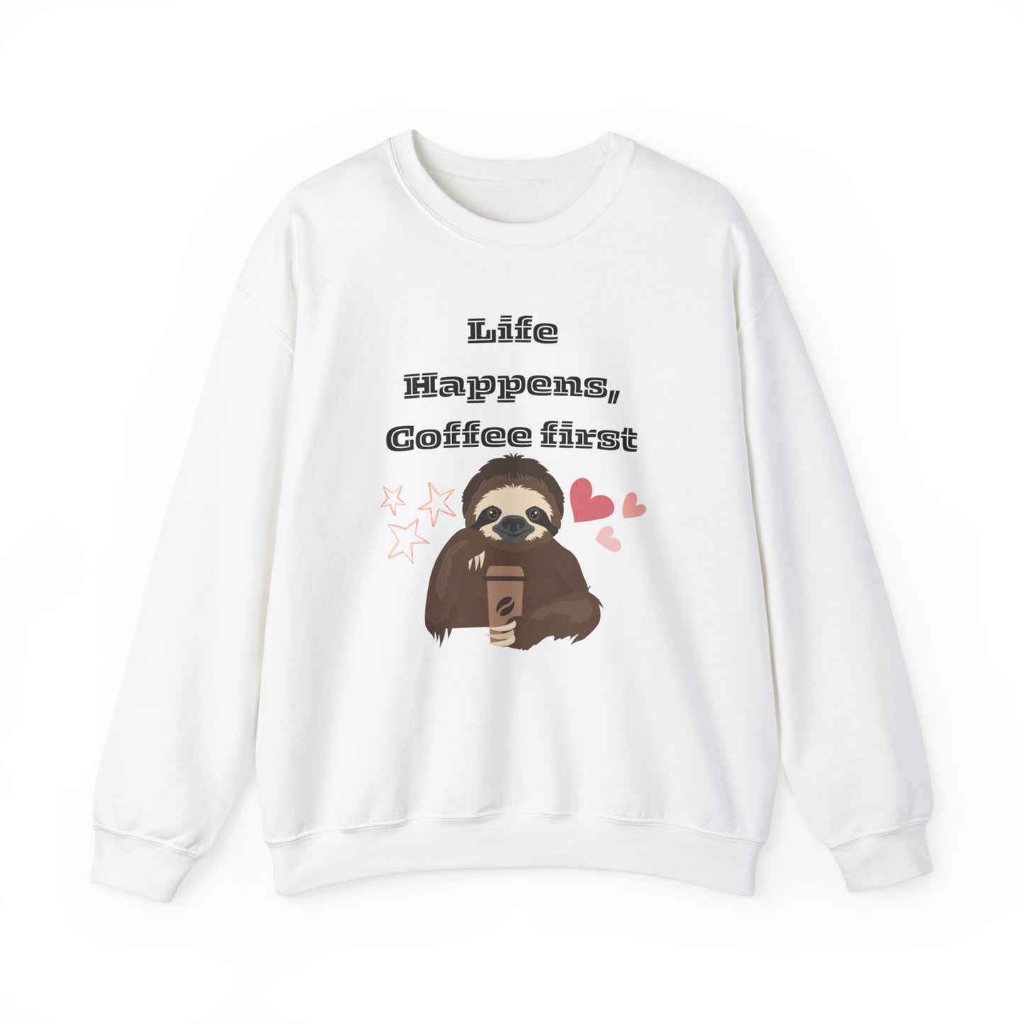 🦥☕ Sloth Coffee Sweatshirt USA | Life Happens Coffee First Sweater