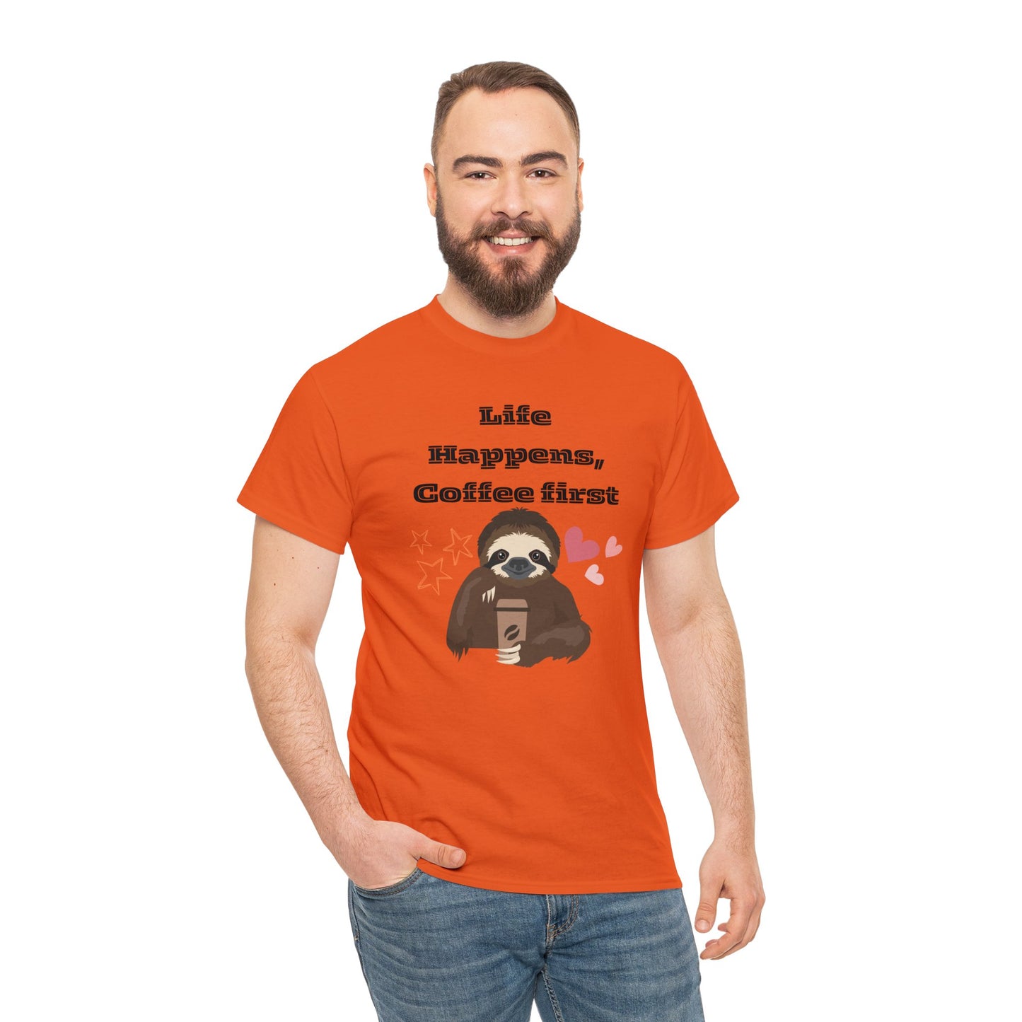 Best Unisex Coffee T-Shirt "Life Happens, Coffee First"