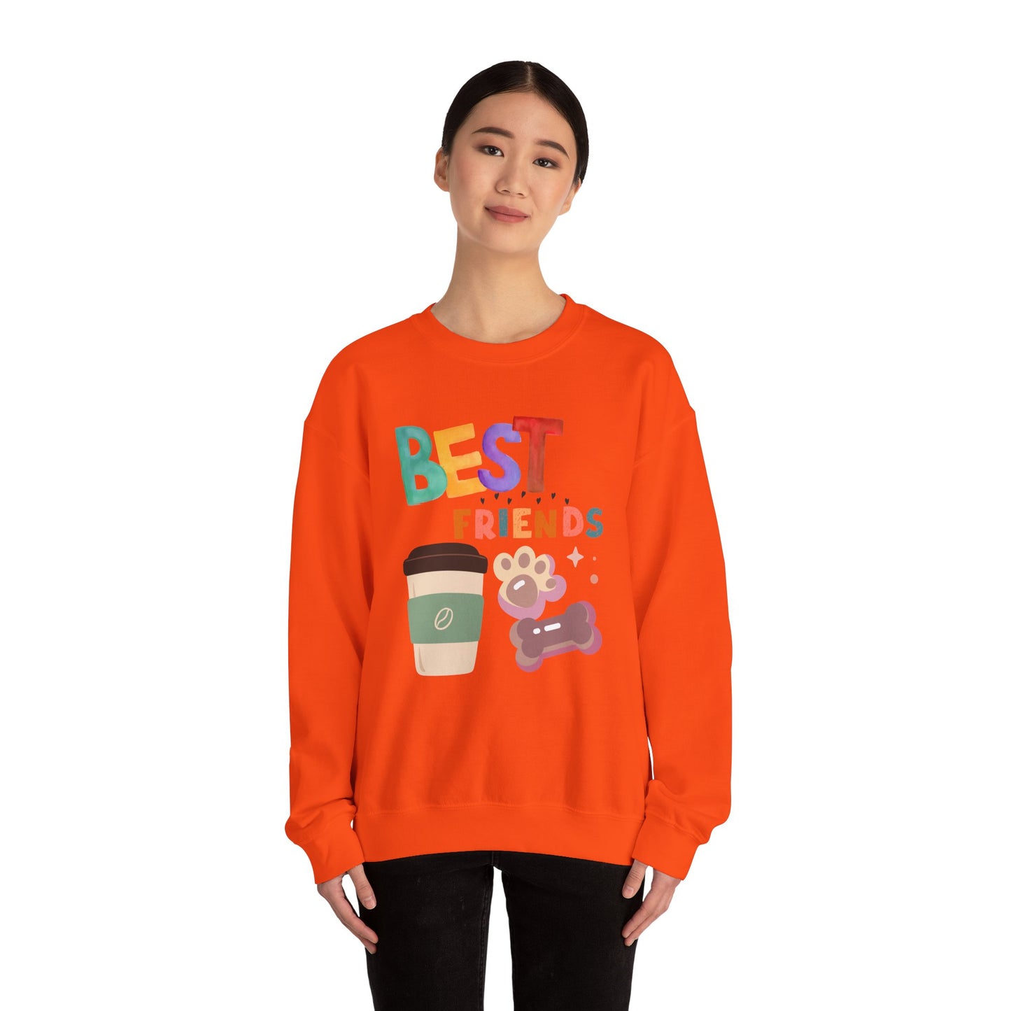๐พ Best Friends Coffee & Dog Sweatshirt USA | Unisex Cozy Sweater
