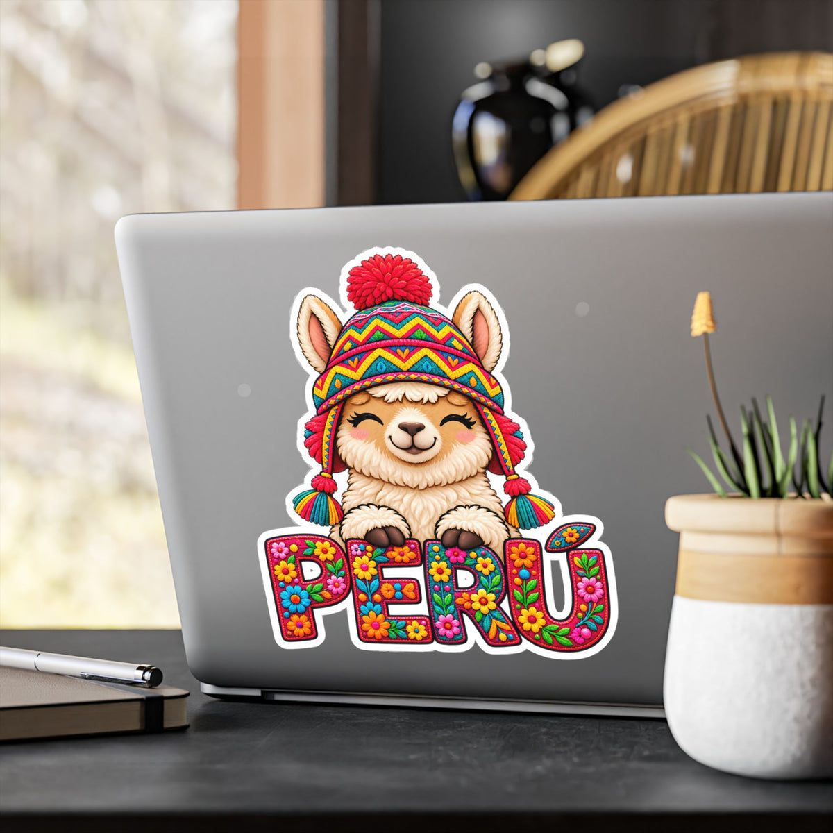 Best Chullo Llama Peru Sticker - Cute Floral Andean Decal