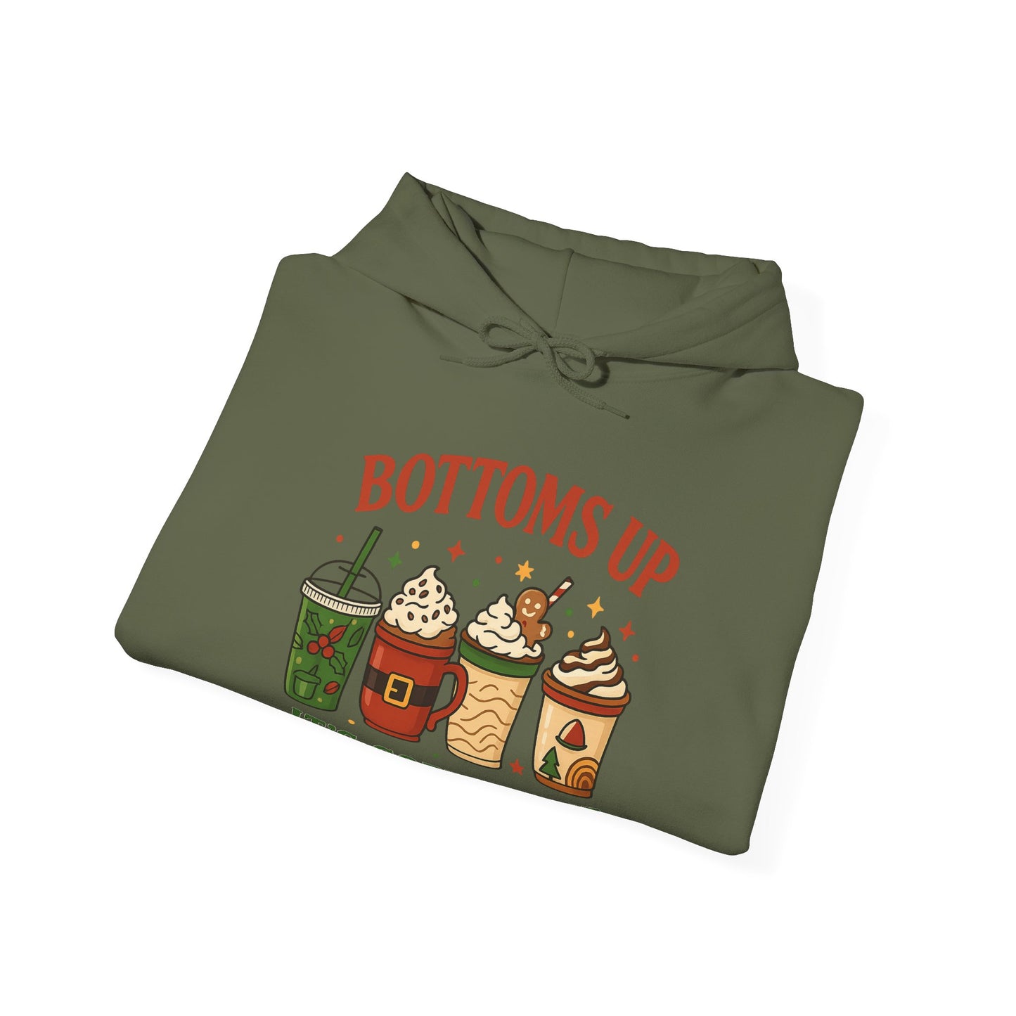 Bottoms Up Coffee Time Hoodie USA ☕ – Unisex Hoodie for Coffee Lovers