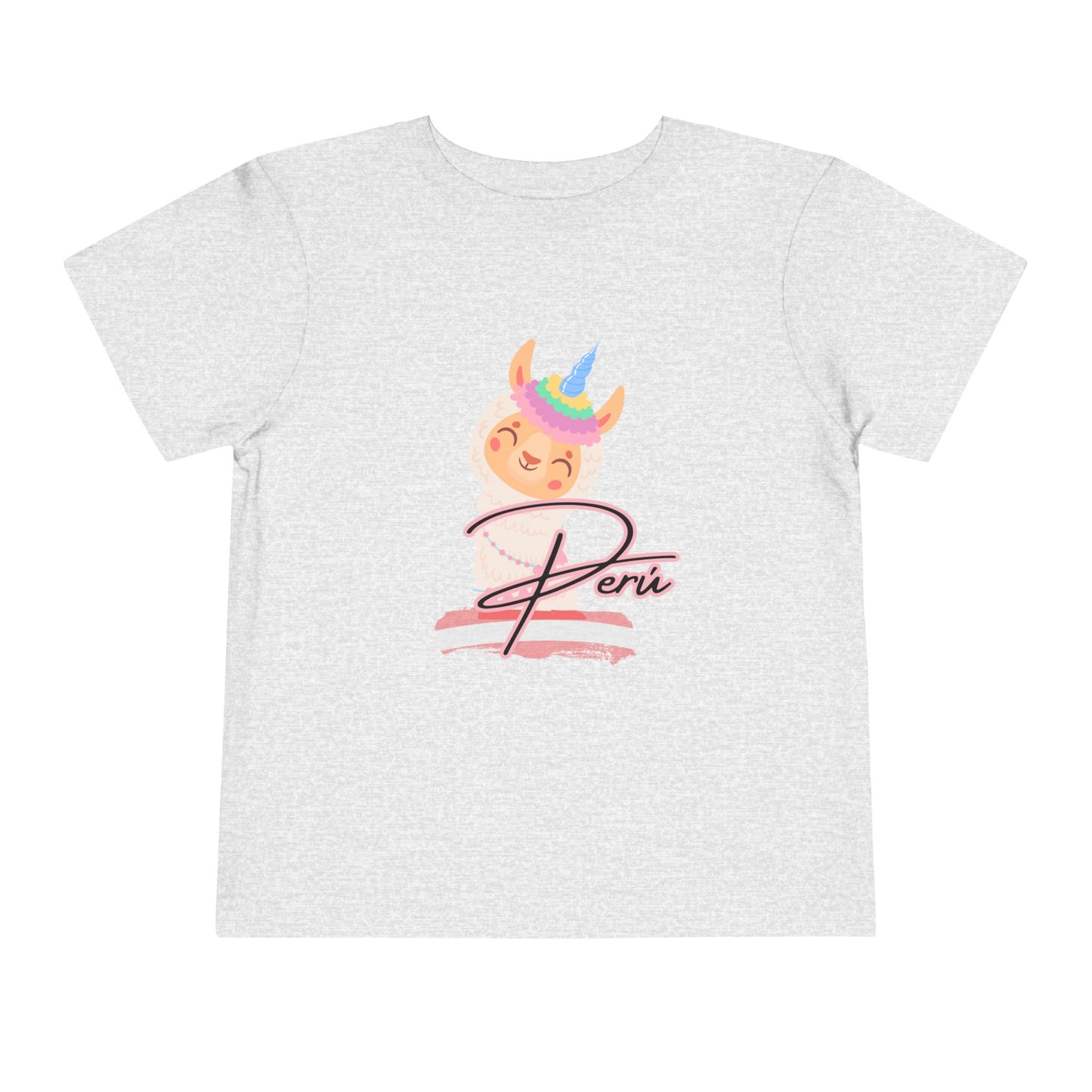 Best PeruvianToddler Short Sleeve Tee "Peru Llama Rainbow"