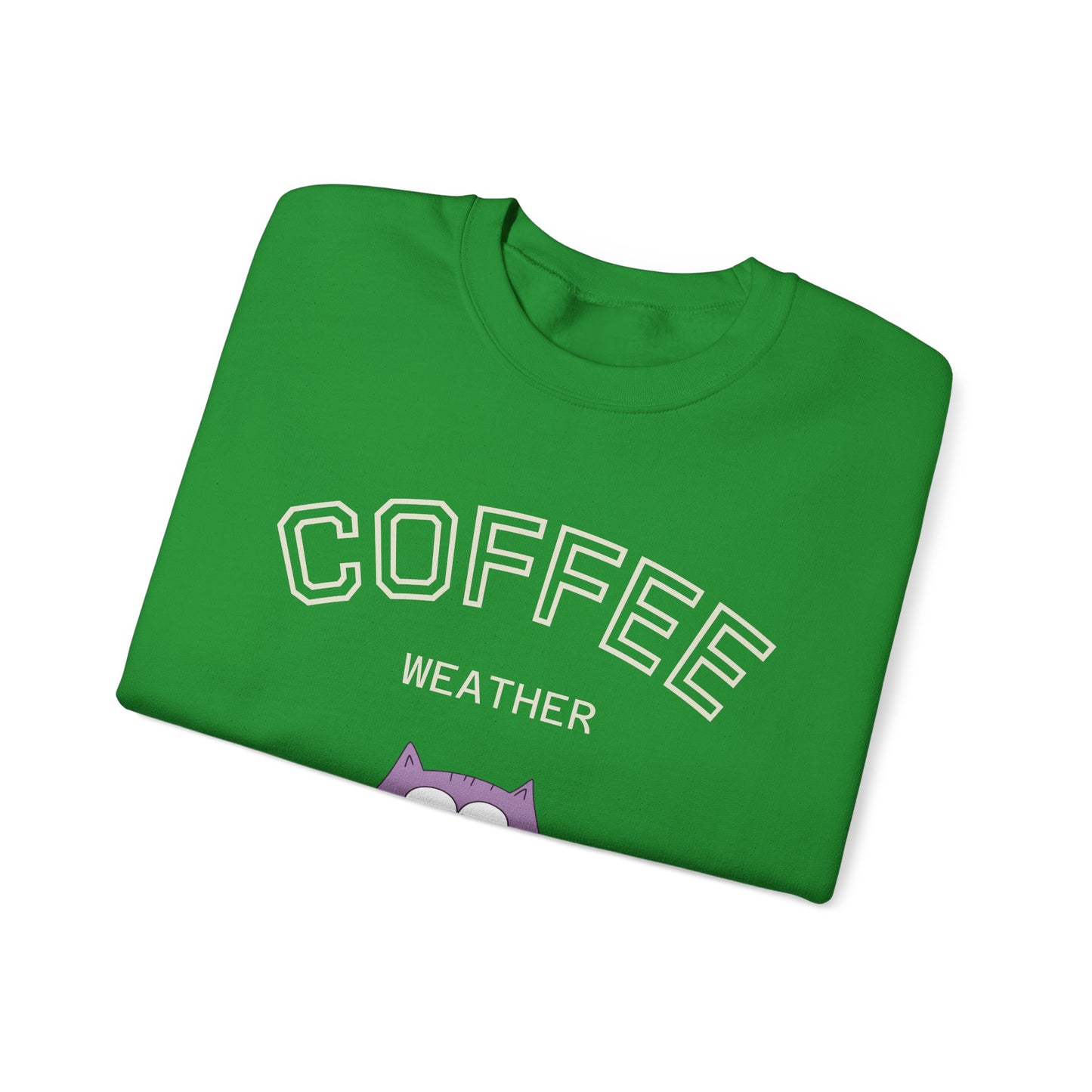 πΎβ Coffee Weather Cat Sweatshirt USA | Eco-Friendly Unisex Coffee Sweater