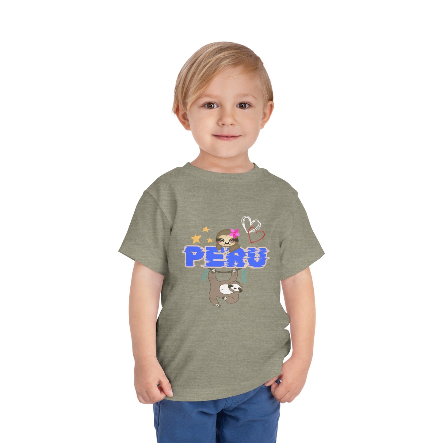 Best PeruvianToddler Short Sleeve Tee "Peruvian Jungle Perezozo"