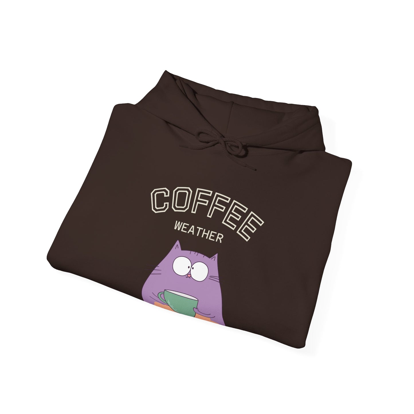 π±β Coffee Weather Cat Hoodie USA | Cozy Coffee Lovers Hoodie
