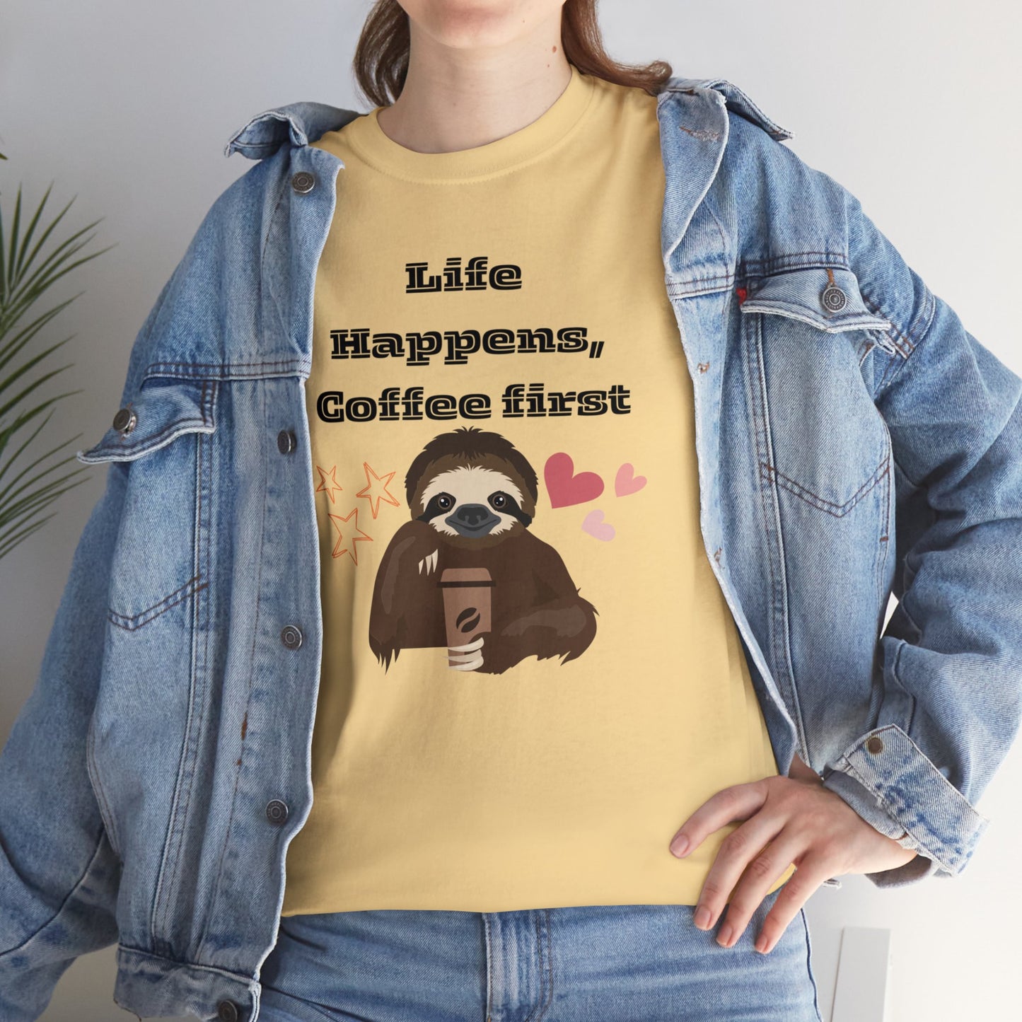 Best Unisex Coffee T-Shirt "Life Happens, Coffee First"