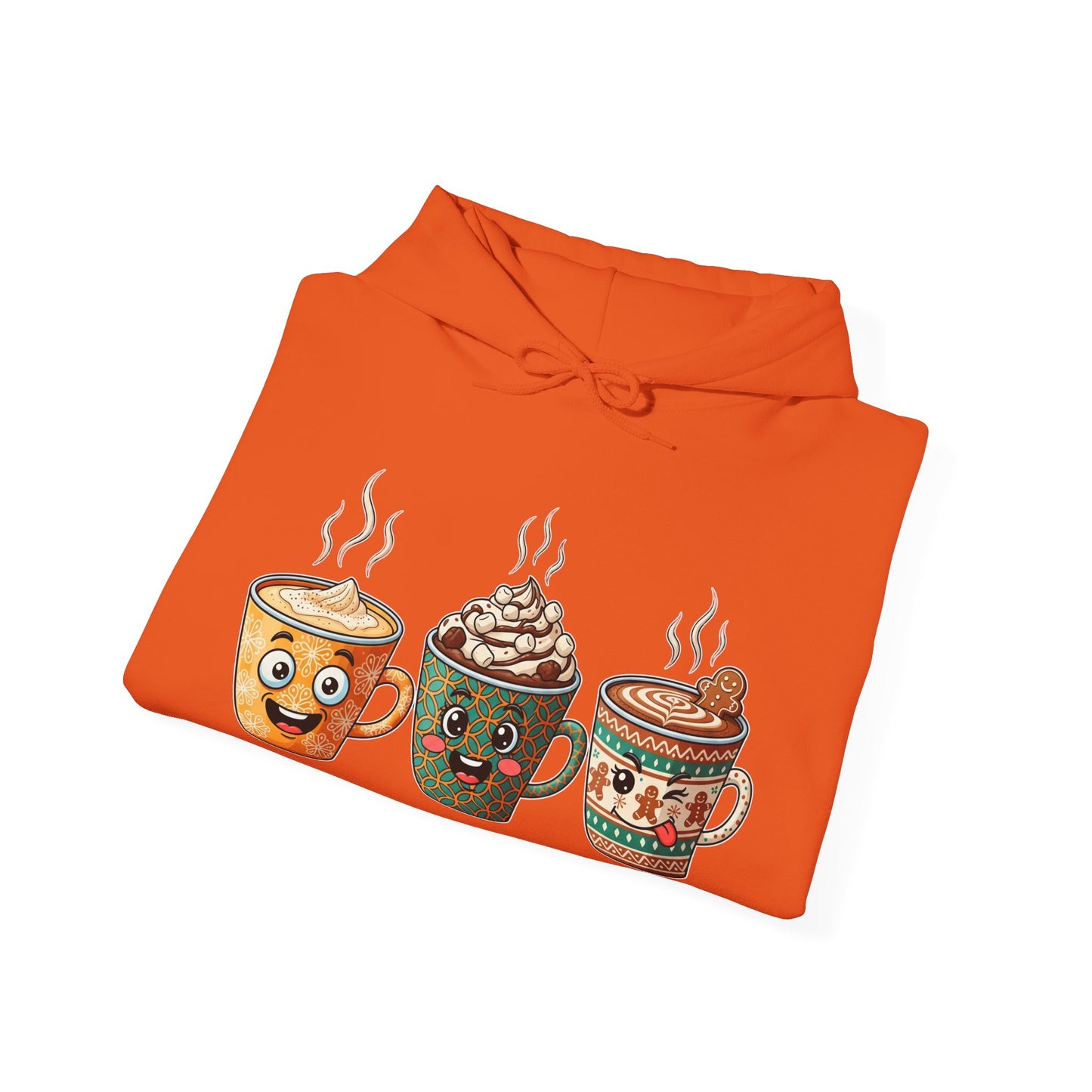 Festive Coffee Cups Hoodie USA πβ β Unisex Holiday Coffee Hoodie with Fun Designs