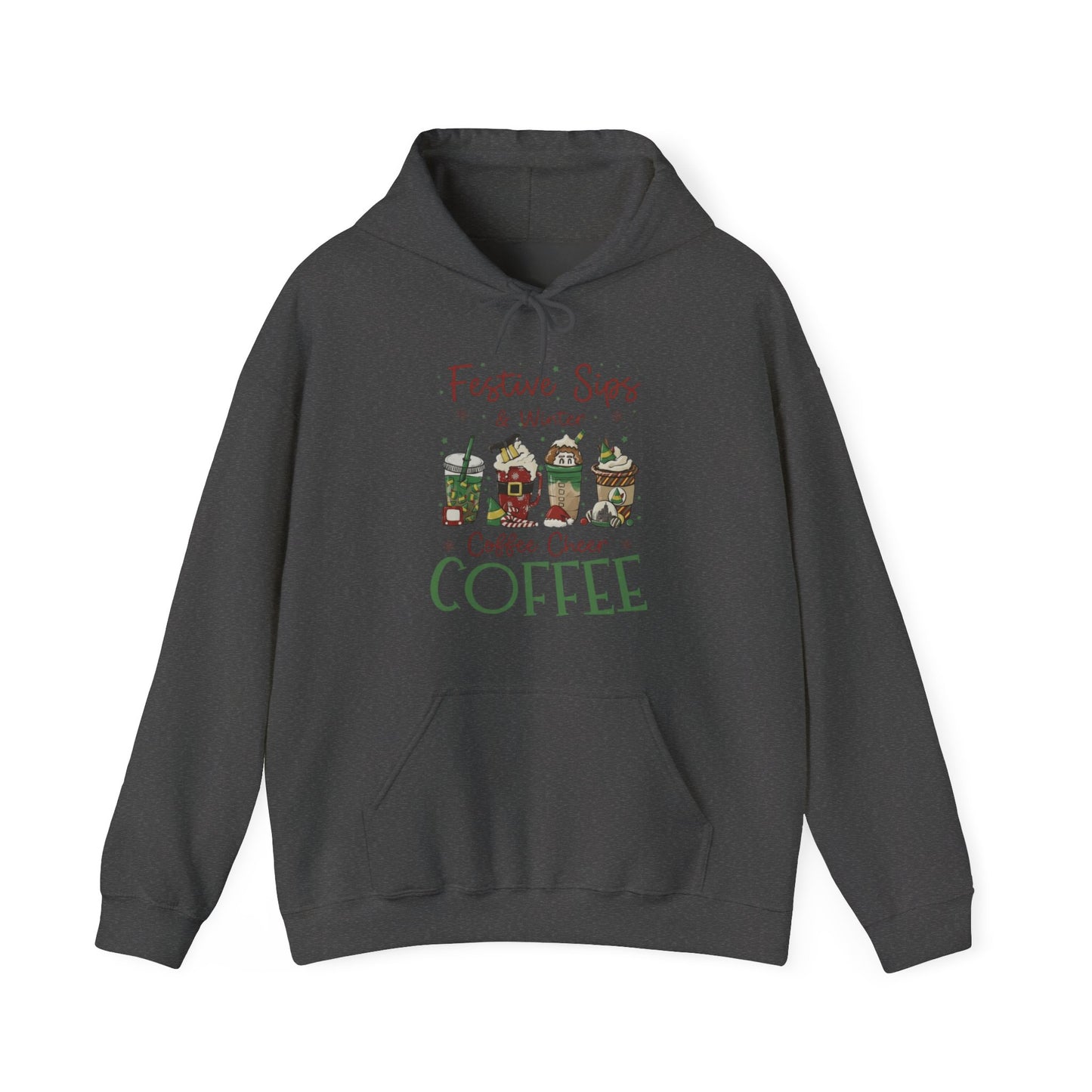 Festive Sips & Winter Coffee Cheer Hoodie USA ❄️☕ – Unisex Holiday Coffee Hoodie