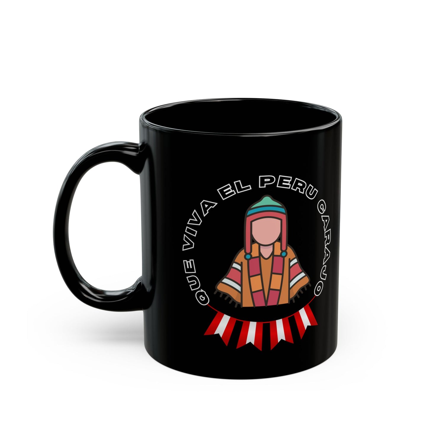 Best Peruvian Coffee Black Mug (11oz, 15oz) "Que Viva El PERU Carajo"
