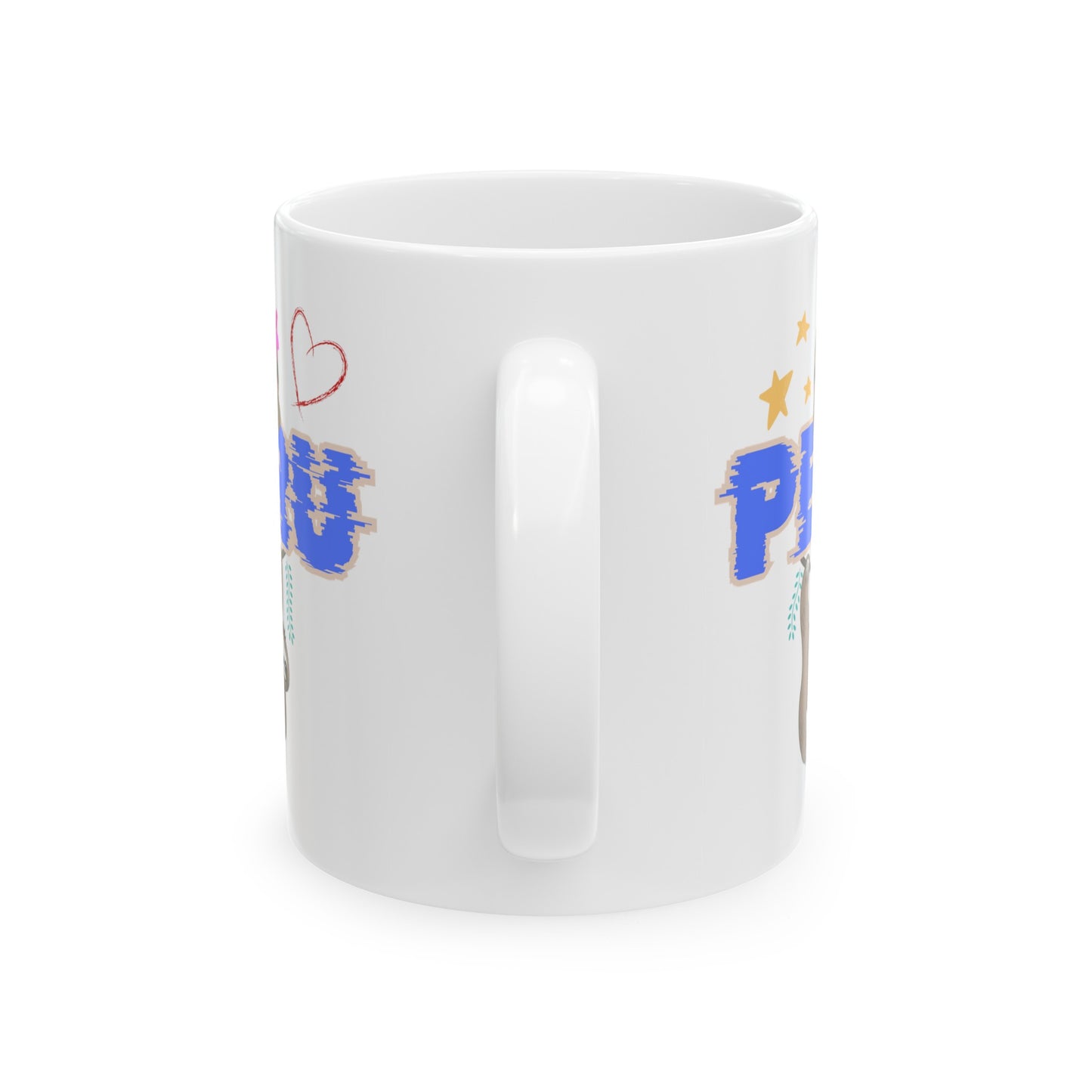 Best Peruvian Ceramic Coffee Mug, (11oz, 15oz) "Peruvian Jungle Perezozo"