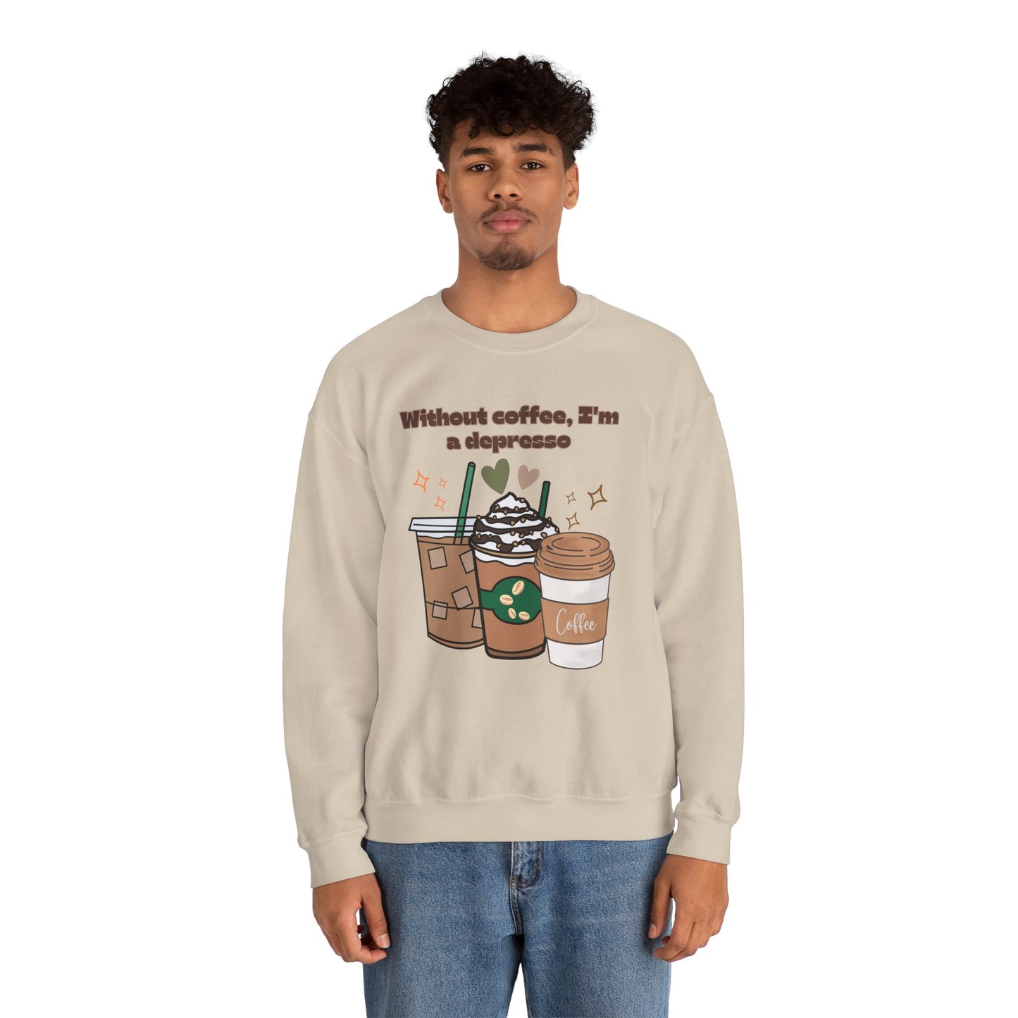 βπ Depresso Coffee Sweatshirt USA | Funny Unisex Coffee Sweater