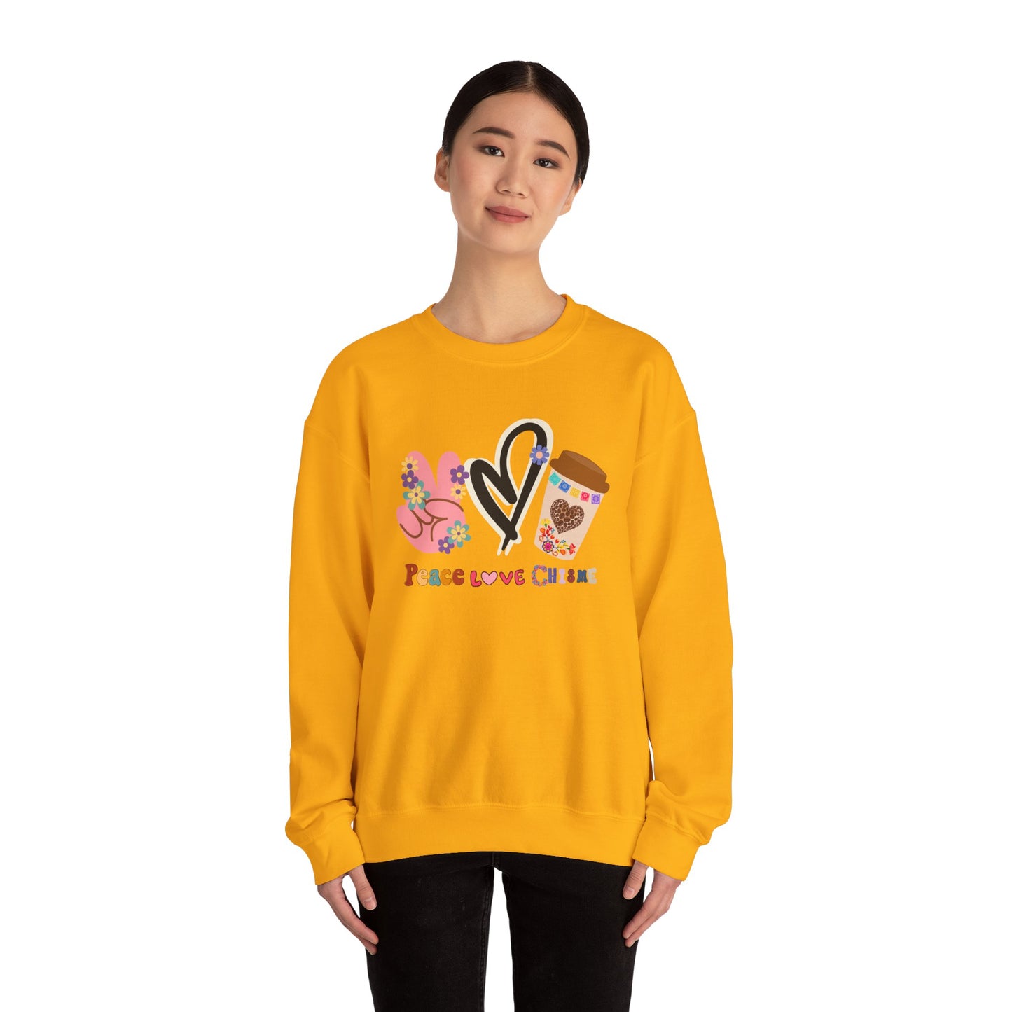 πΈβ Peace Love Chisme Coffee Sweatshirt USA | Funny Unisex Sweater