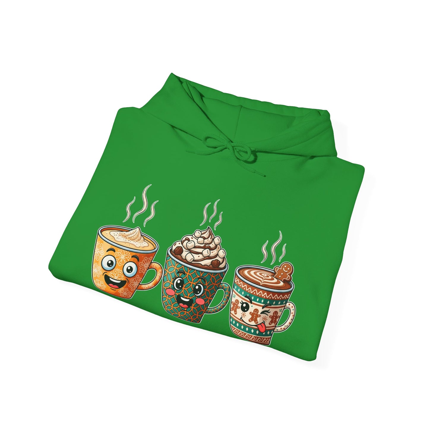 Festive Coffee Cups Hoodie USA πβ β Unisex Holiday Coffee Hoodie with Fun Designs
