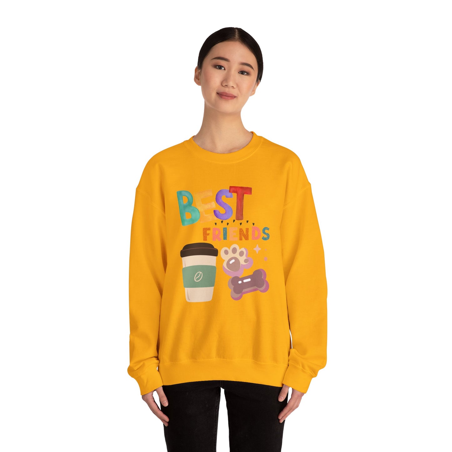 ๐พ Best Friends Coffee & Dog Sweatshirt USA | Unisex Cozy Sweater