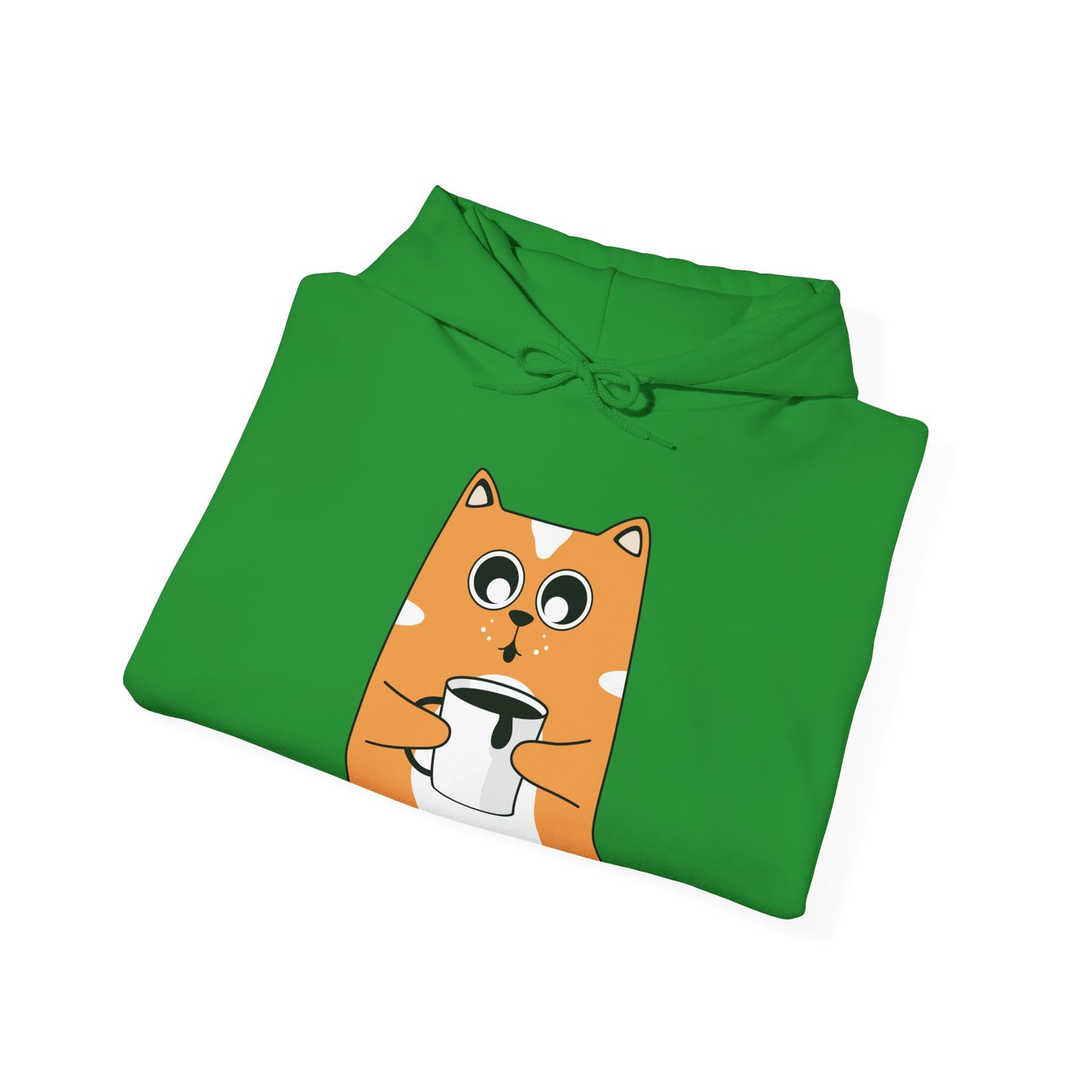 Coffee Cat Hug Hoodie (Unisex) – Cute Orange Cat with Coffee Cup Graphic Hoodie (USA Only)