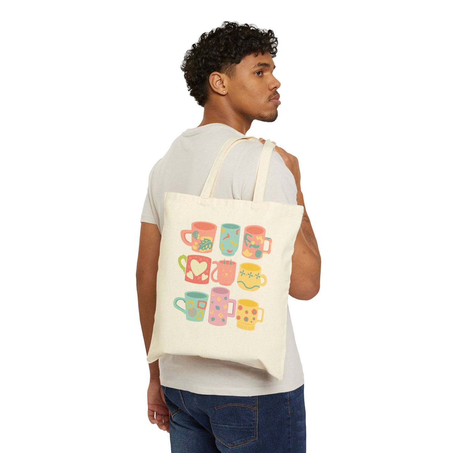 Best coffee Cotton Canvas Tote Bag "Coffee Mugs for Coffee Addicts 1"