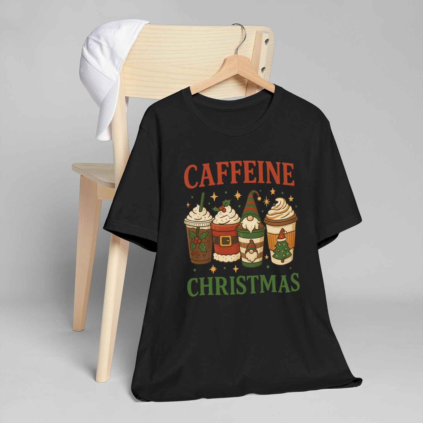 π Caffeine Christmas Unisex T-Shirt USA | Holiday Coffee Tee