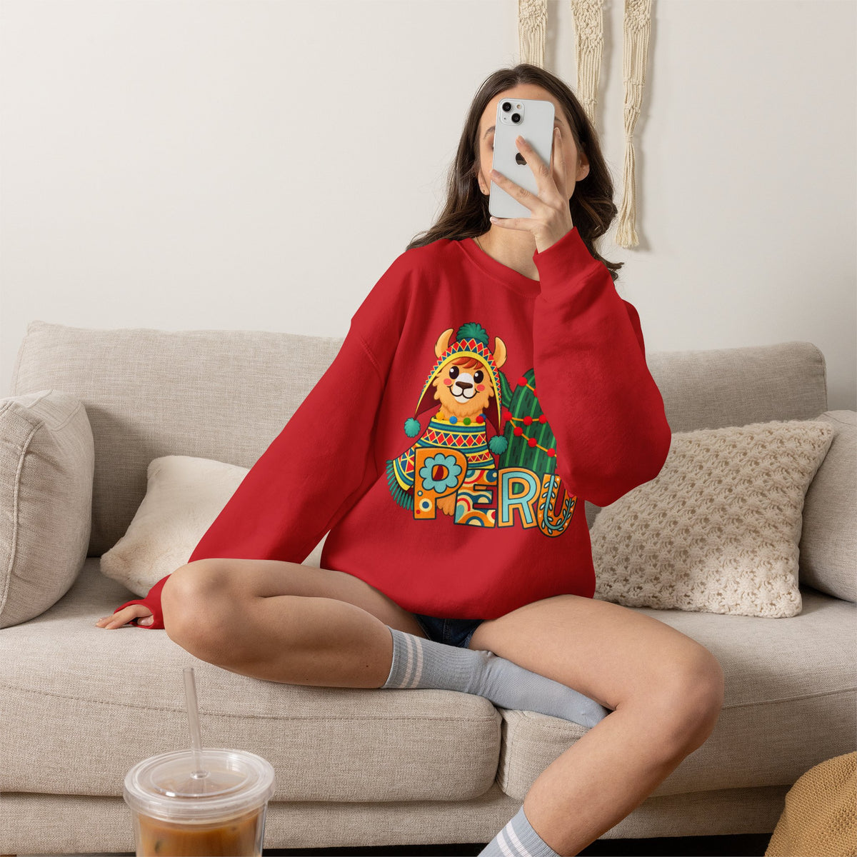 Best Peru Llama Sweatshirt - Cozy Peruvian Crewneck Gift