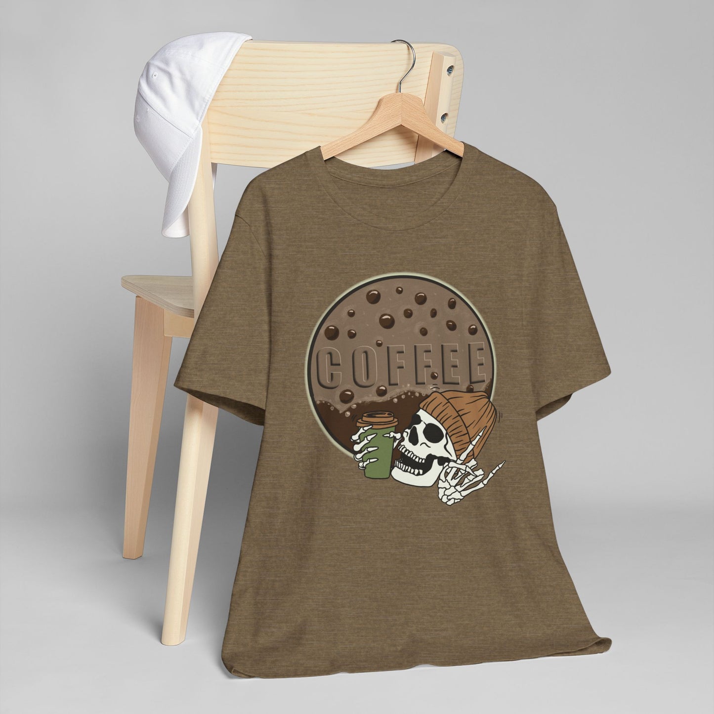 Coffee Skeleton T-Shirt – Cool Skull Graphic Tee for Coffee Lovers (USA Only)