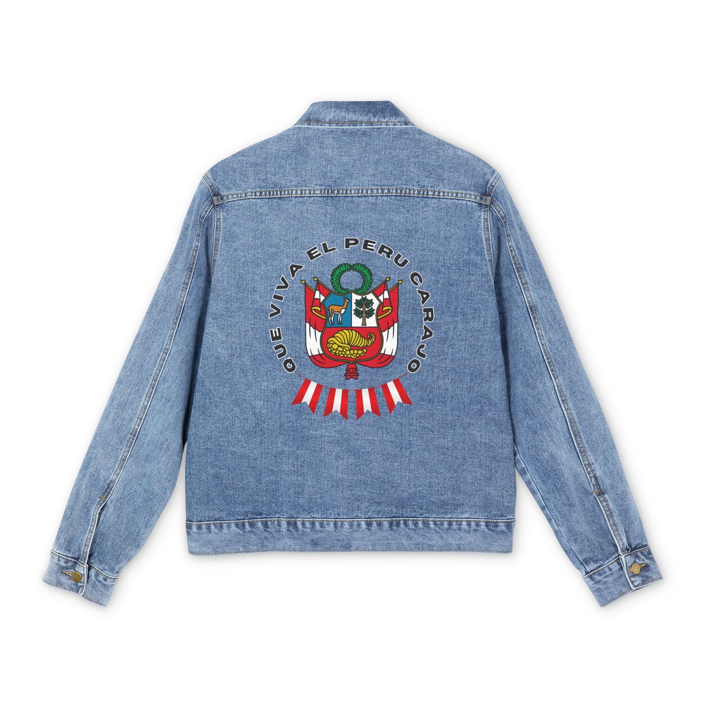 Best Peruvian Men's Denim Jacket "PERU Escarapela"
