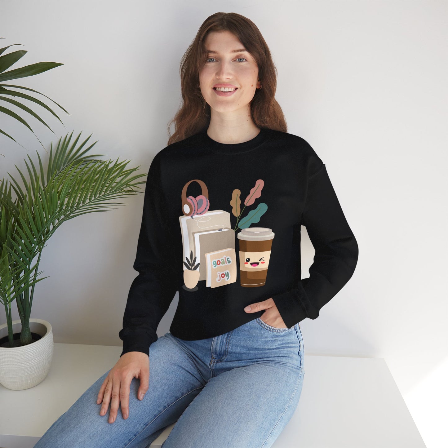 ☕ Goals & Joy Coffee Sweatshirt USA | Motivational Unisex Sweater