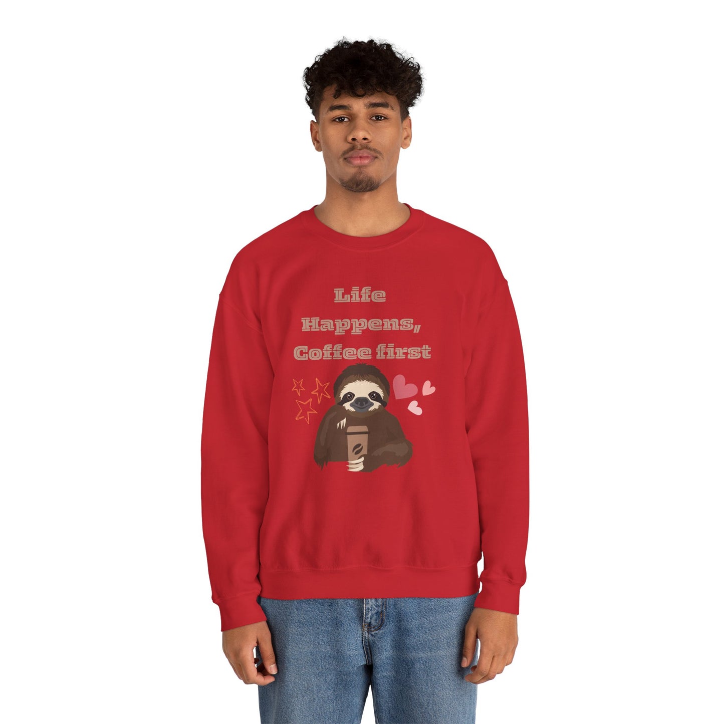 🦥☕ Sloth Coffee Sweatshirt USA | Life Happens Coffee First Sweater