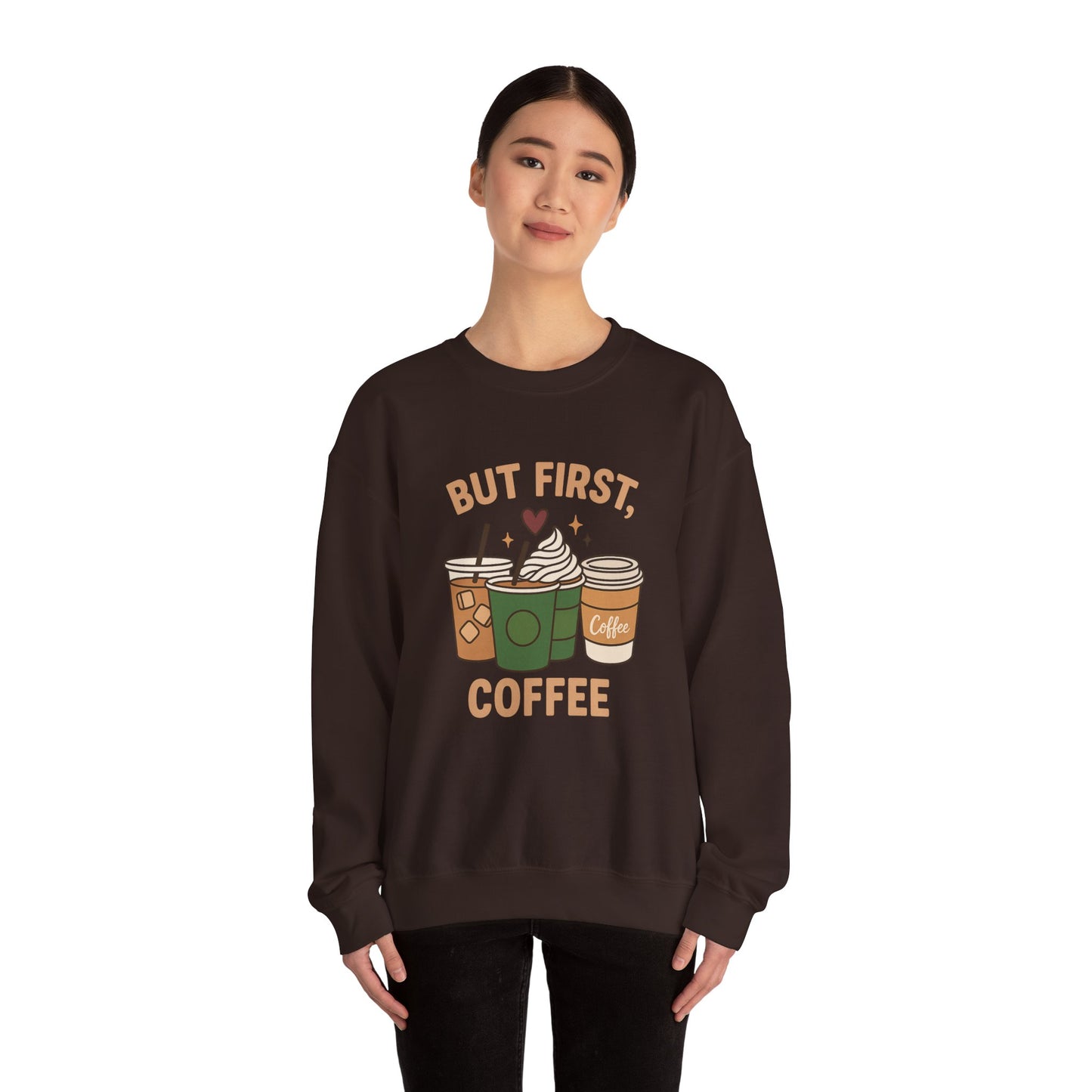 ☕❤️ But First, Coffee Sweatshirt USA | Unisex Coffee Lovers Sweater
