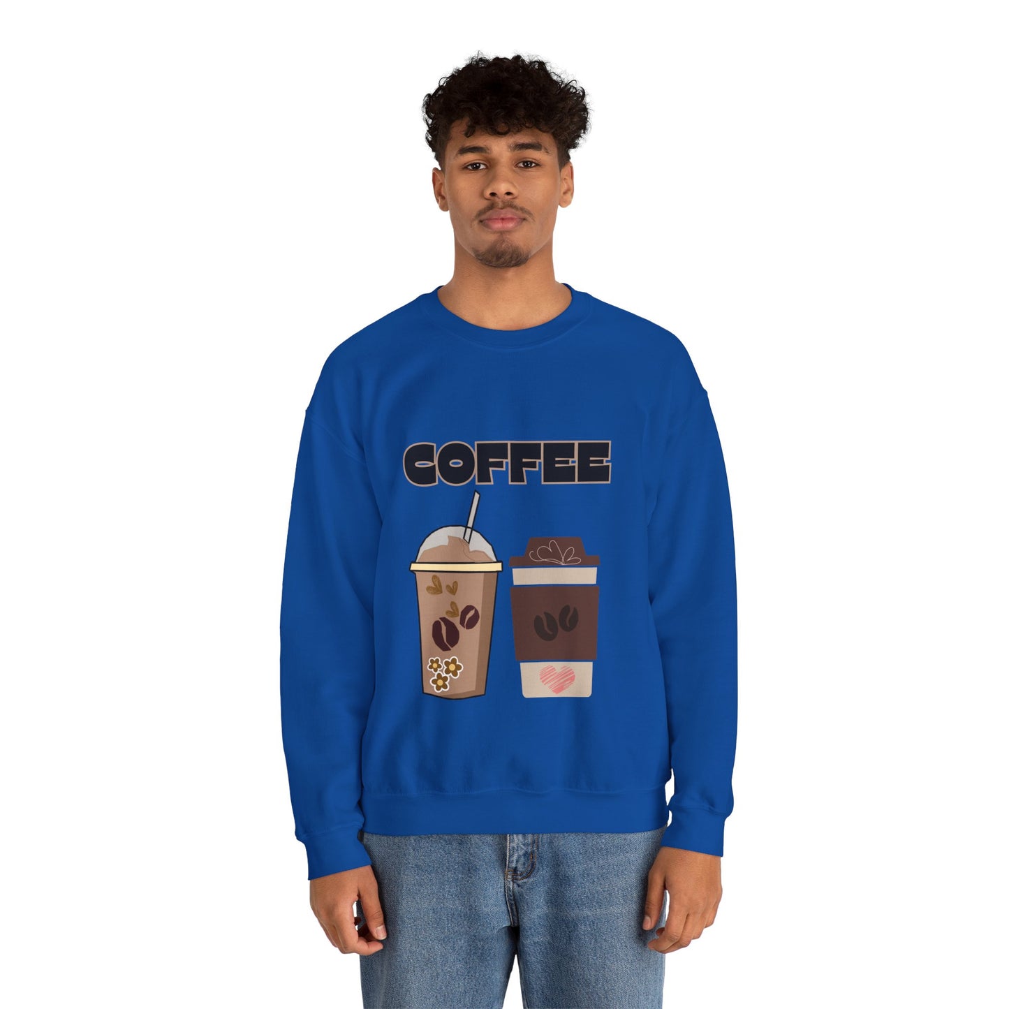 ☕ Coffee Cups Sweatshirt USA | Cozy Unisex Coffee Lover Sweater