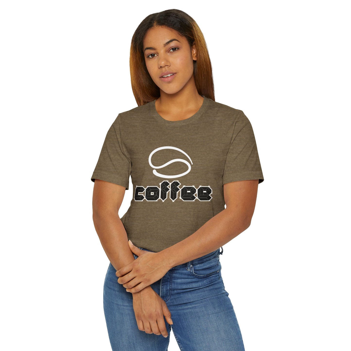Geometric Coffee Logo T-Shirt – Modern Coffee Bean Graphic Tee for Coffee Lovers (USA Only)