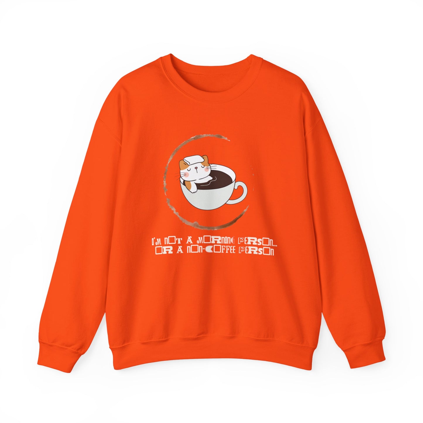 π±β Not a Morning Person Coffee Cat Sweatshirt USA | Funny Unisex Coffee Sweater