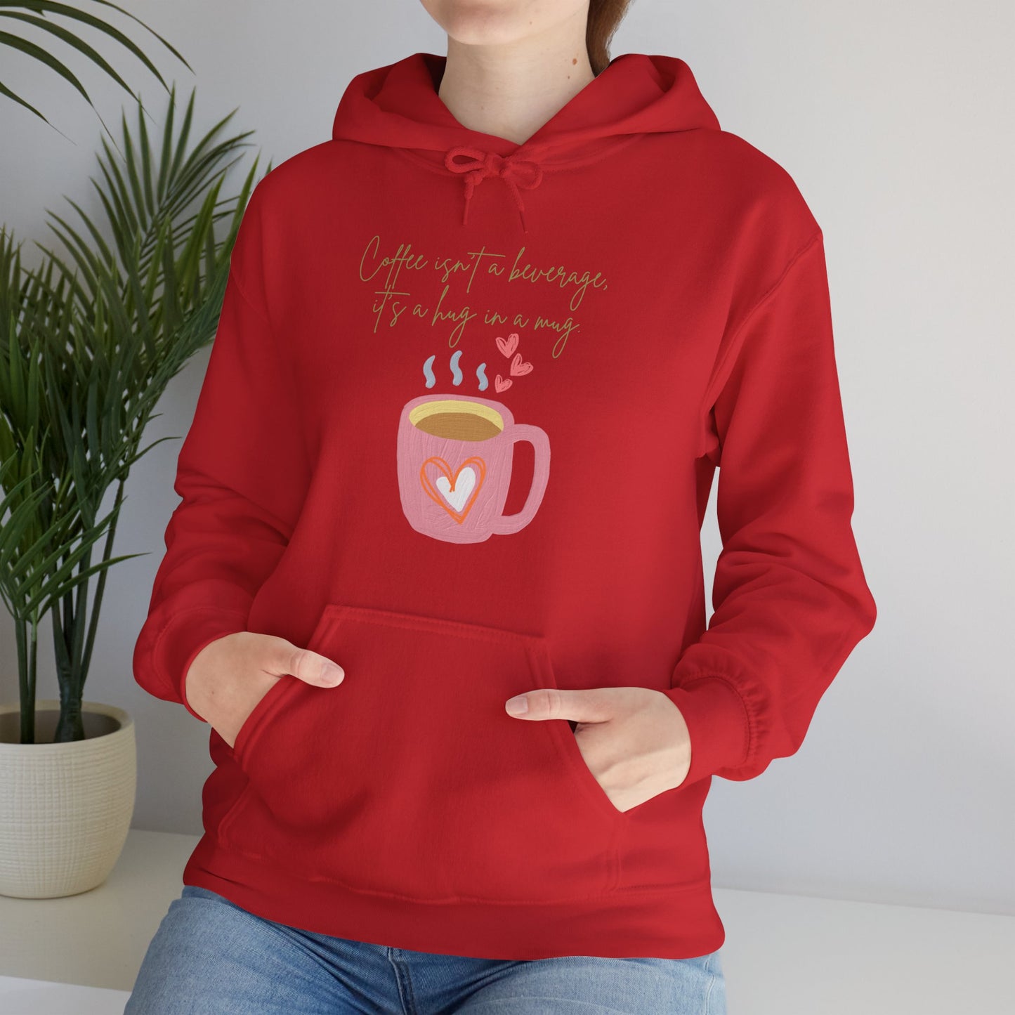 Coffee Isn’t a Beverage, It’s a Hug in a Mug Hoodie (Unisex) – Cozy Coffee Quote Sweatshirt for Coffee Lovers (USA Only)