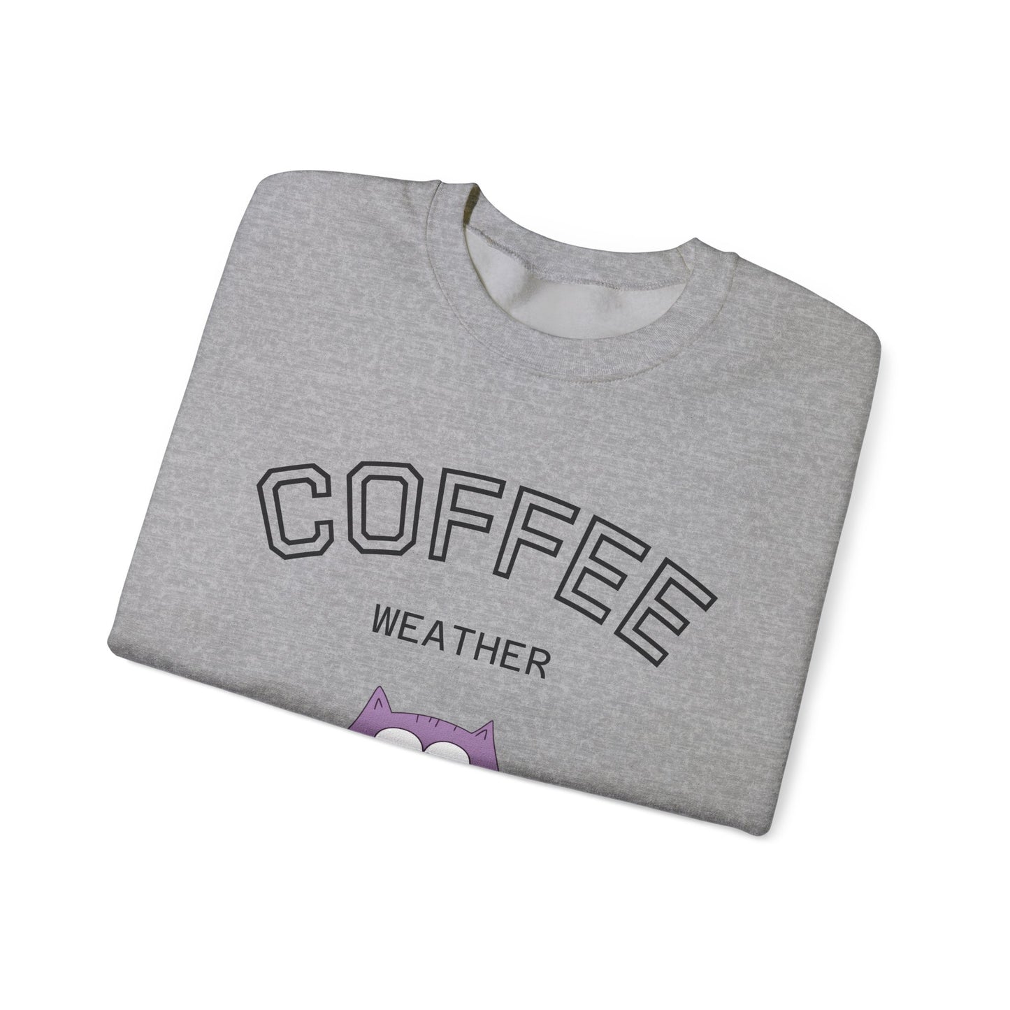 πΎβ Coffee Weather Cat Sweatshirt USA | Eco-Friendly Unisex Coffee Sweater