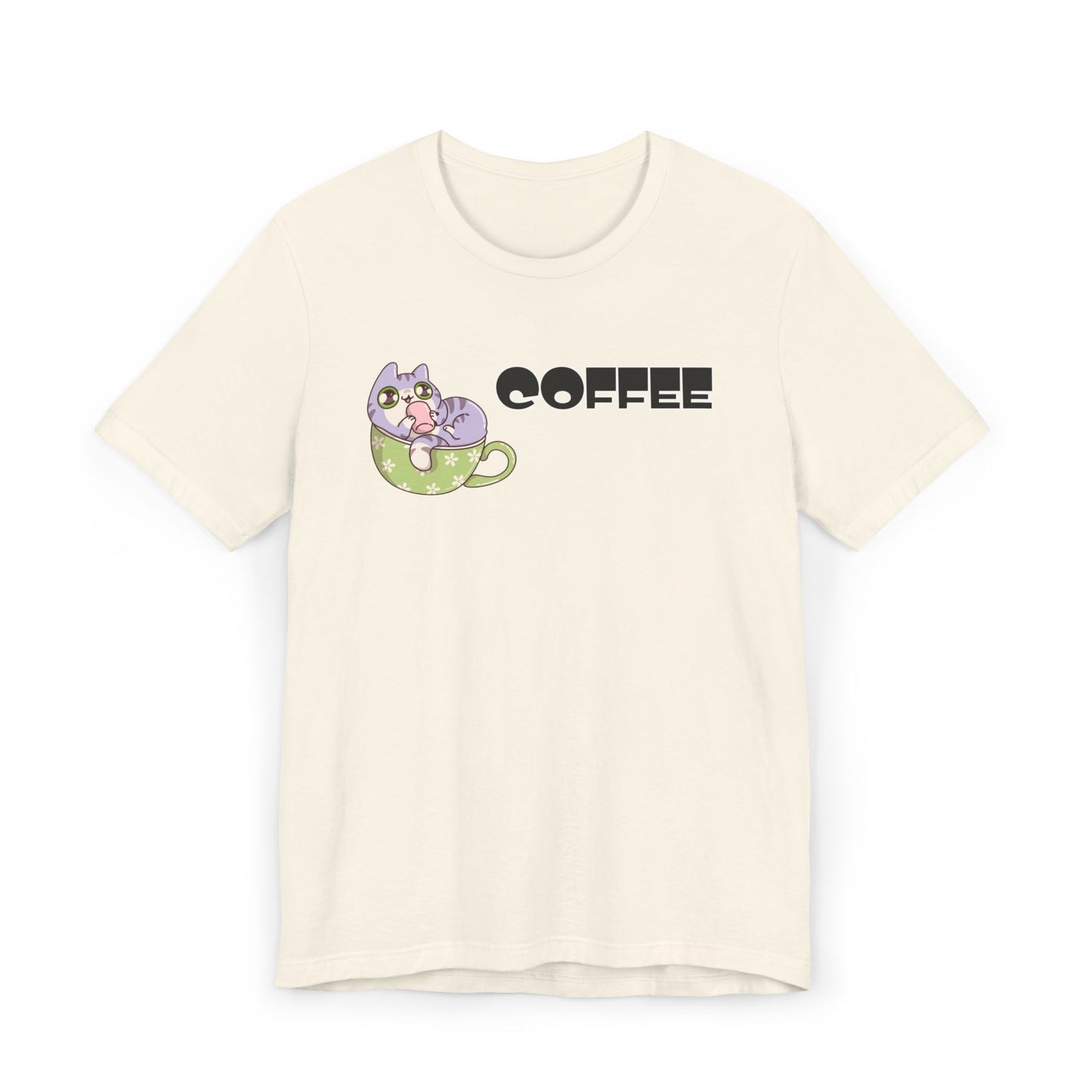 Coffee Cat Unisex Jersey T-Shirt – Playful Graphic Tee (USA Only)