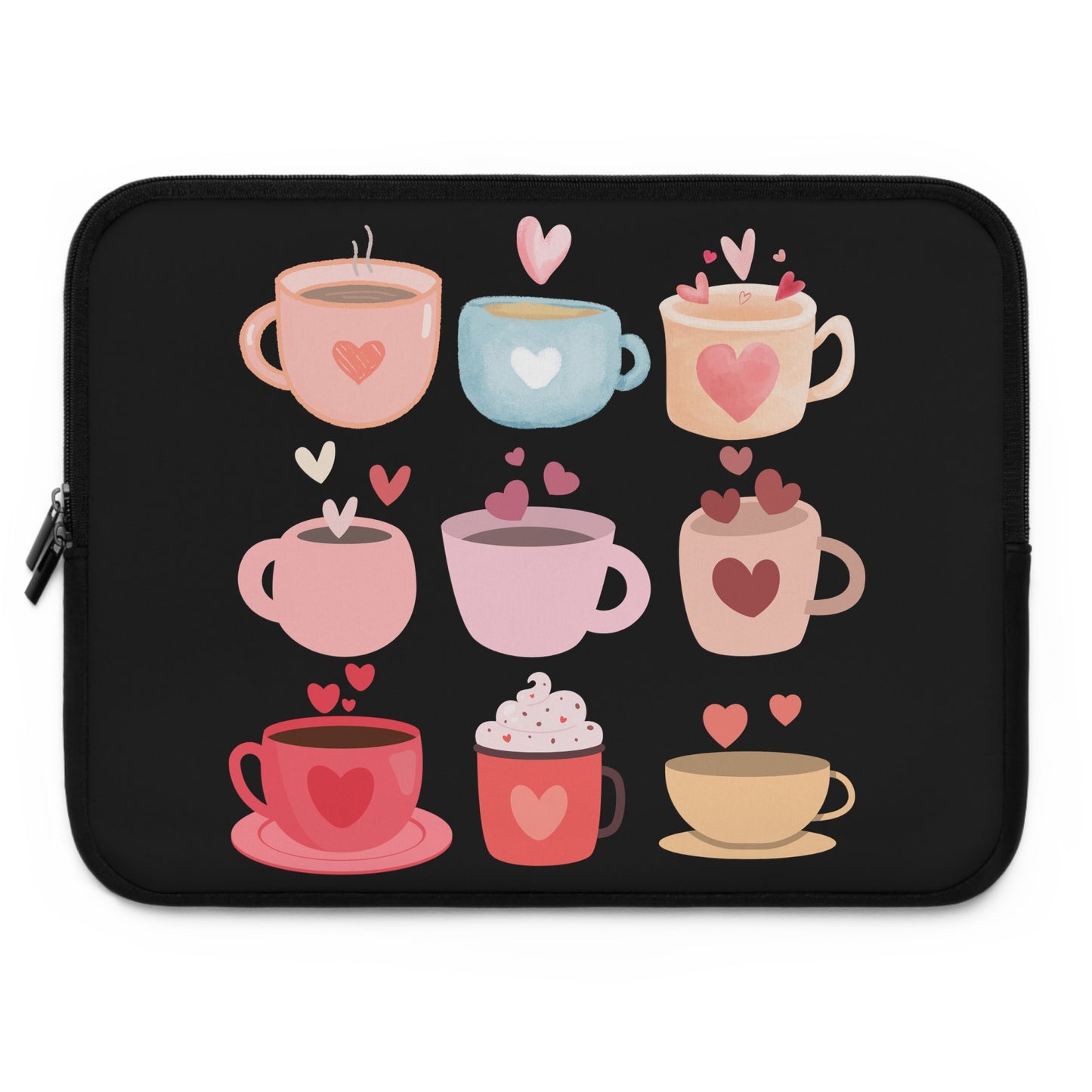 Best Coffee Laptop Sleeve "Coffee Mugs Heart"
