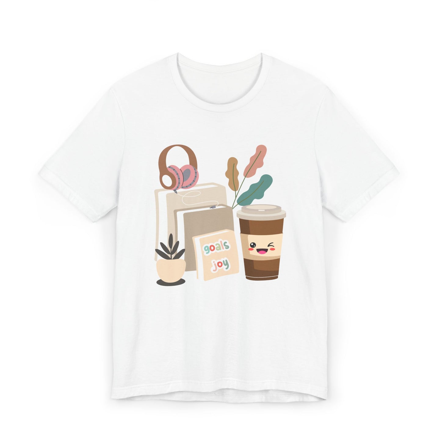 Goals & Joy Coffee T-Shirt – Cute Motivational Graphic Tee for Coffee Lovers (USA Only)