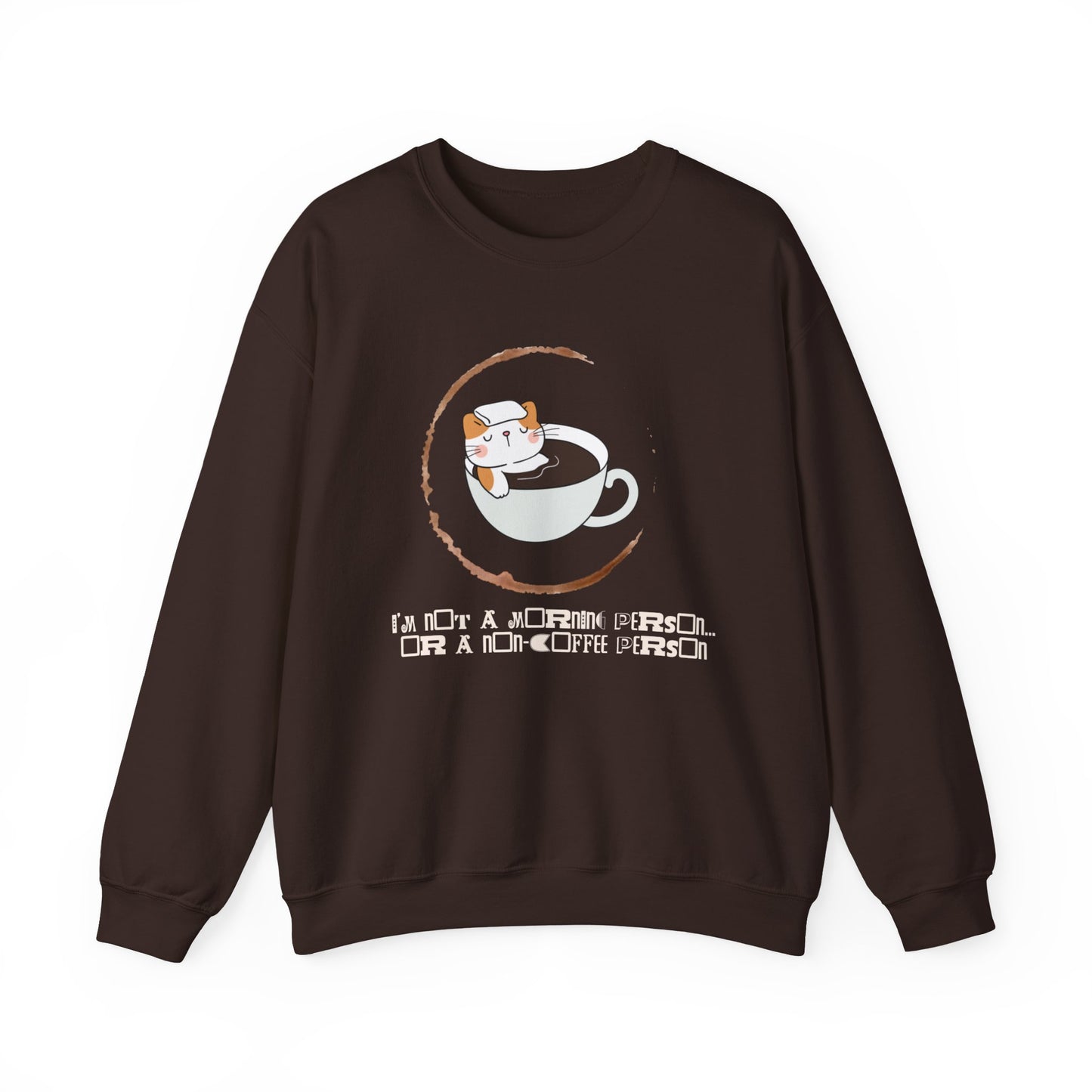 π±β Not a Morning Person Coffee Cat Sweatshirt USA | Funny Unisex Coffee Sweater