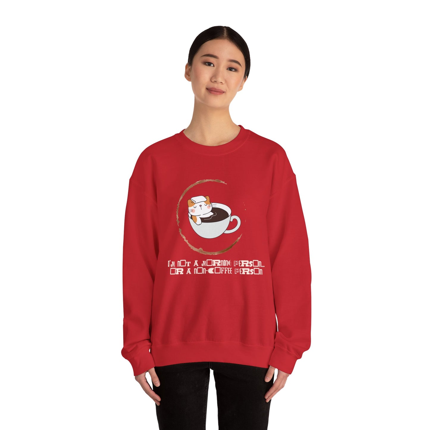 π±β Not a Morning Person Coffee Cat Sweatshirt USA | Funny Unisex Coffee Sweater