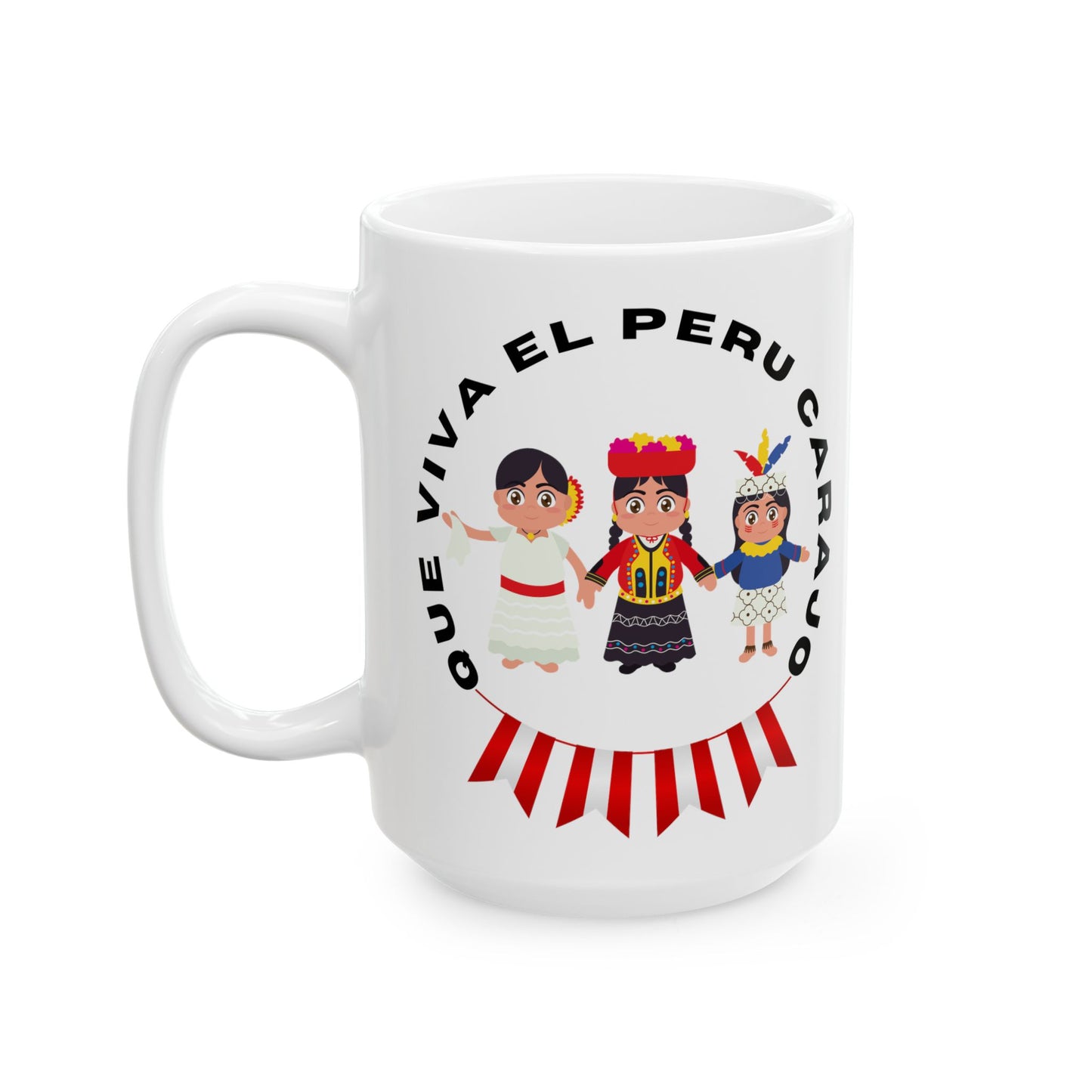 Best Peruvian Ceramic Coffee Mug, (11oz, 15oz) "PERU Costa, Sierra y Selva"