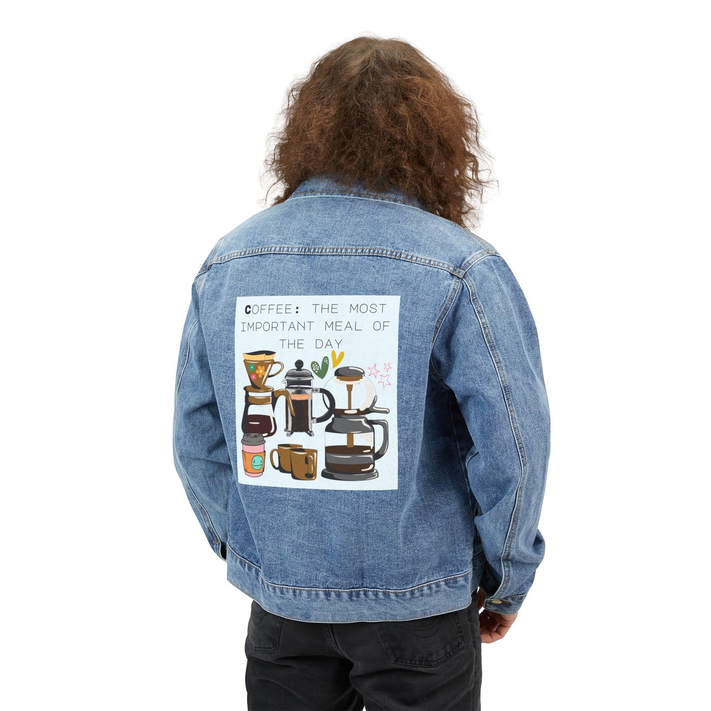 Best Coffee Men's Denim Jacket "Coffee: the most important meal of the day"