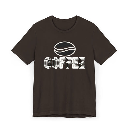 Black Coffee Logo T-Shirt – Minimalist Coffee Bean Graphic Tee for Coffee Lovers (USA Only)