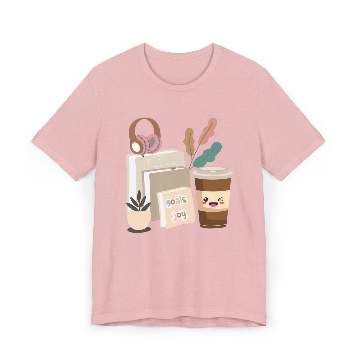 Goals & Joy Coffee T-Shirt – Cute Motivational Graphic Tee for Coffee Lovers (USA Only)