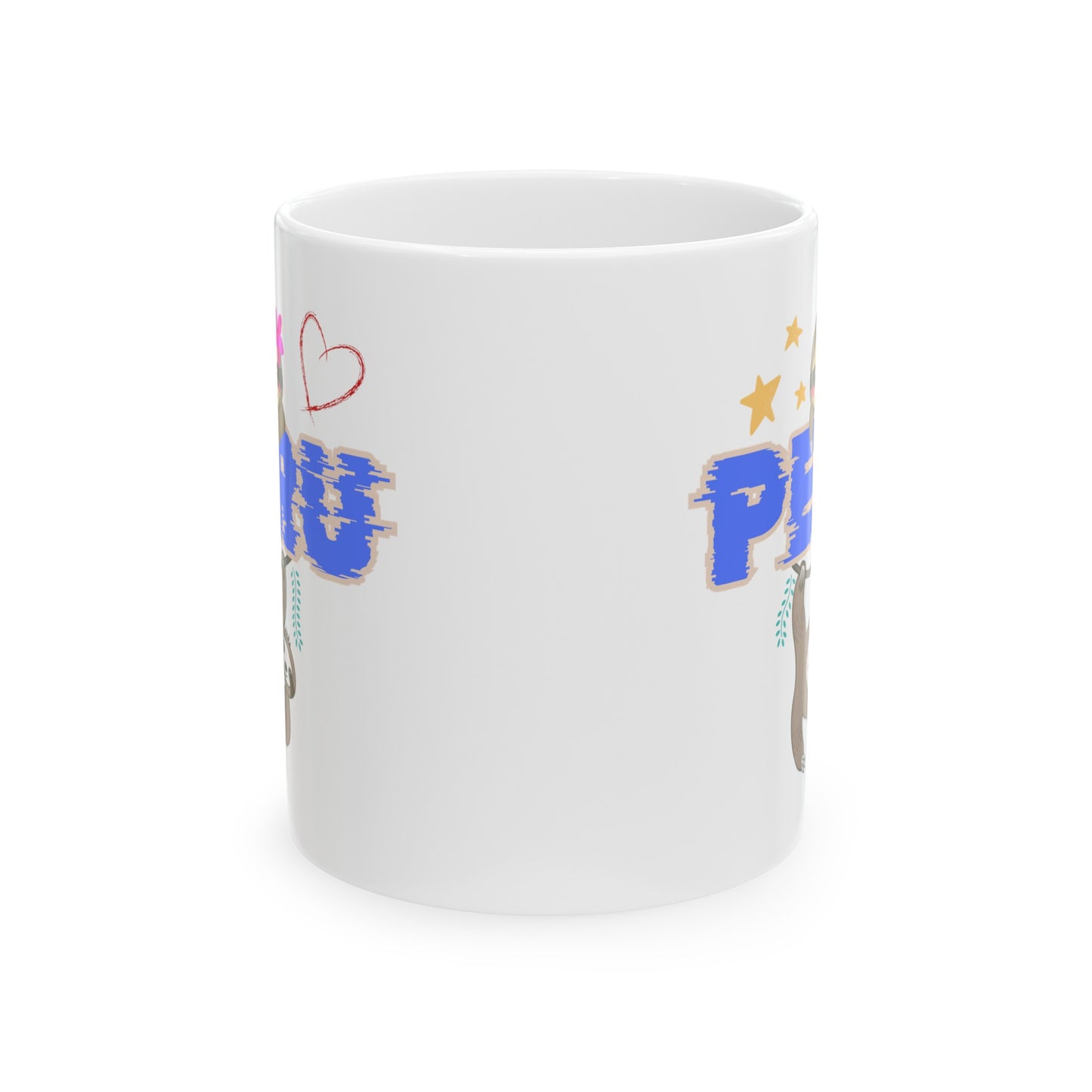 Best Peruvian Ceramic Coffee Mug, (11oz, 15oz) "Peruvian Jungle Perezozo"