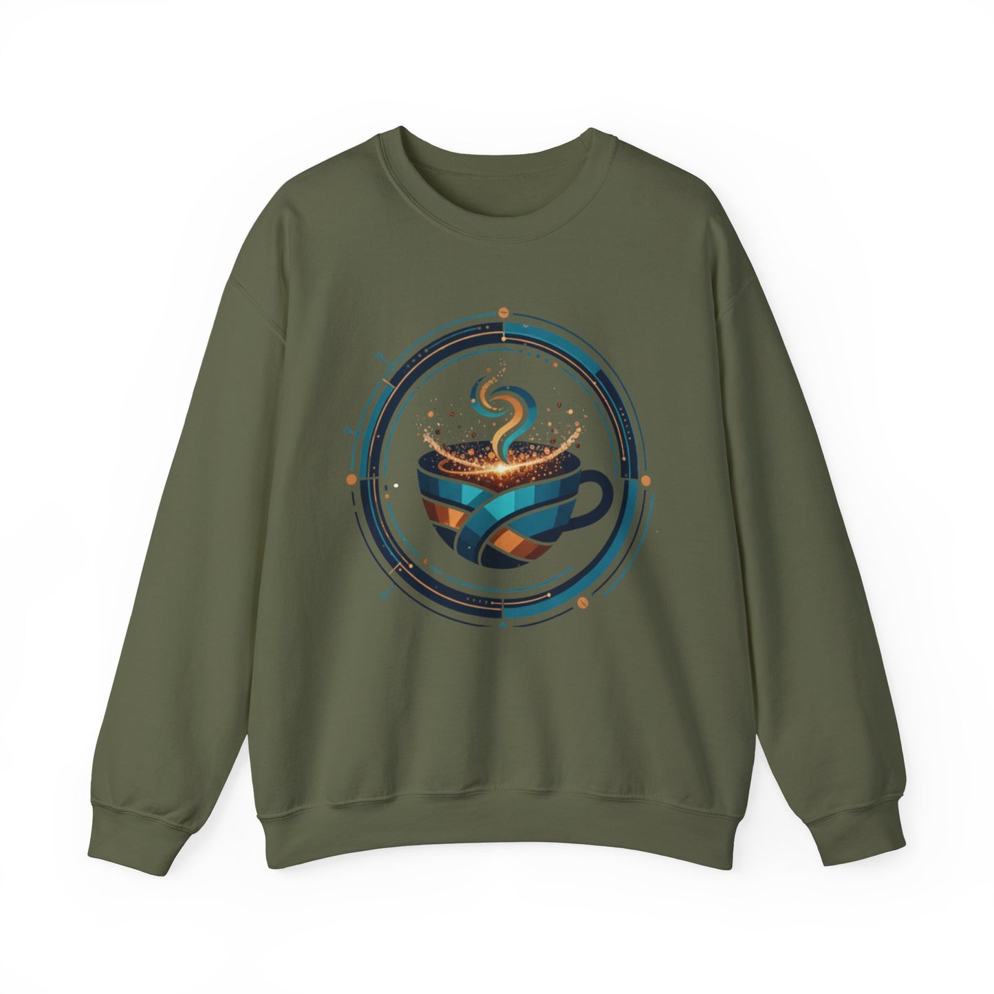 π΅β Futuristic Coffee Cup Sweatshirt USA | Eco-Friendly Unisex Coffee Sweater