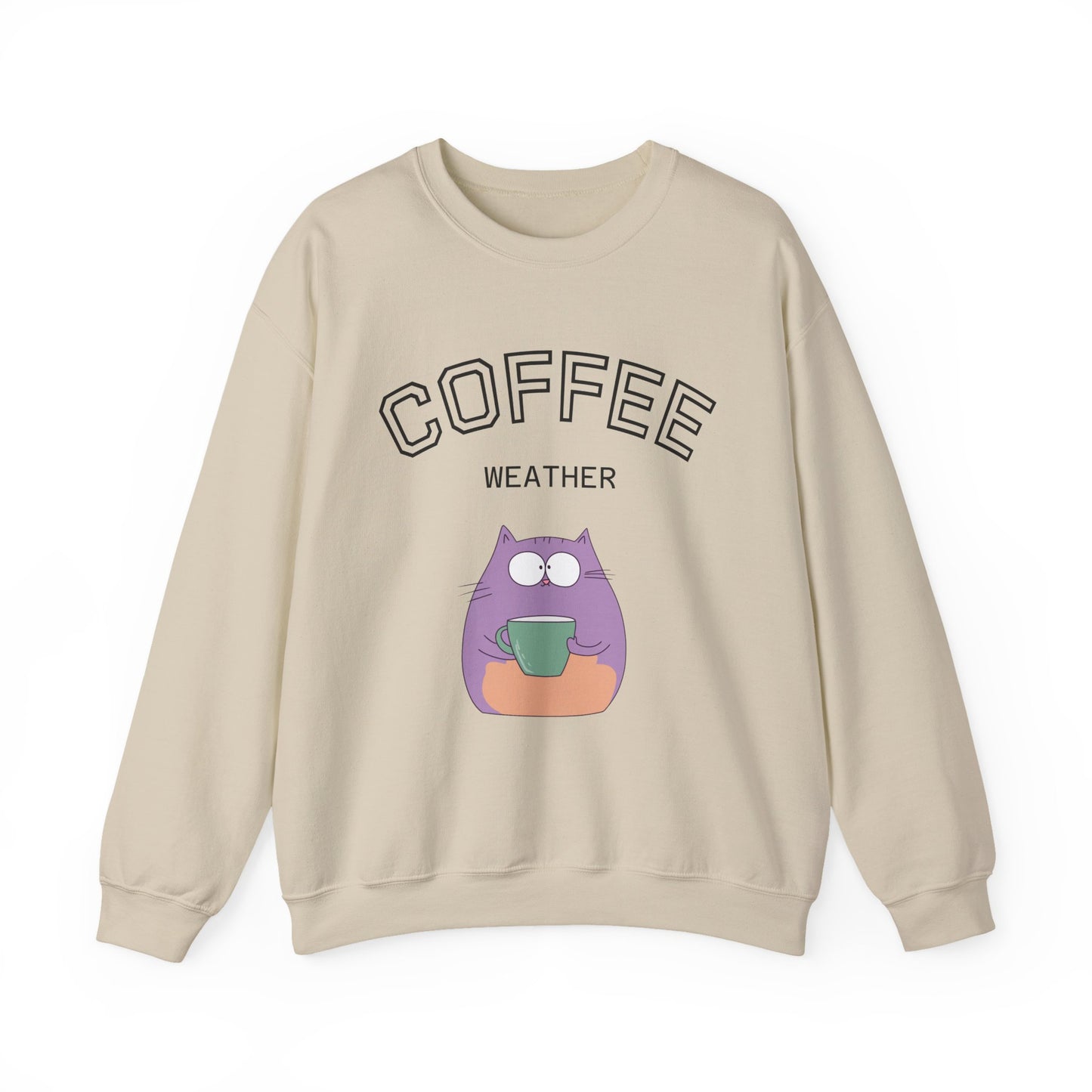πΎβ Coffee Weather Cat Sweatshirt USA | Eco-Friendly Unisex Coffee Sweater