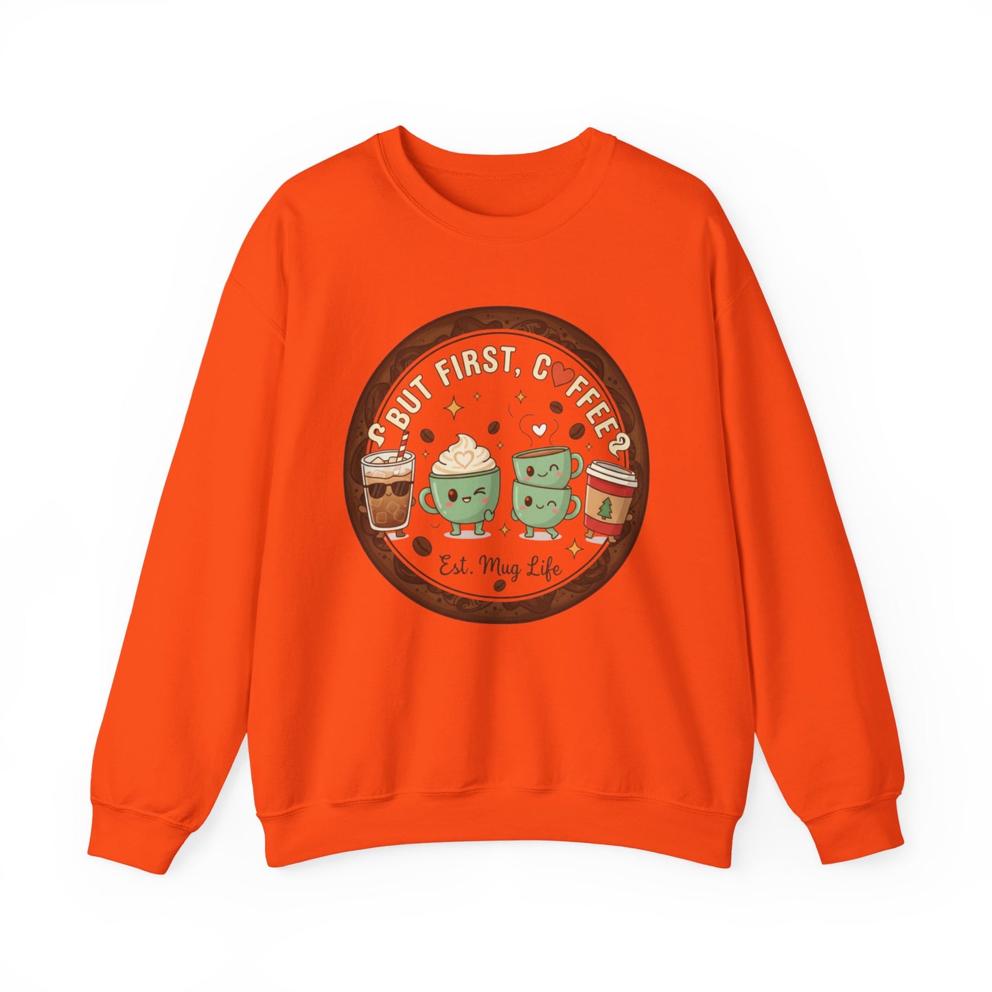 ☕❤️ But First, Coffee Mug Life Sweatshirt USA | Cozy Unisex Coffee Sweater